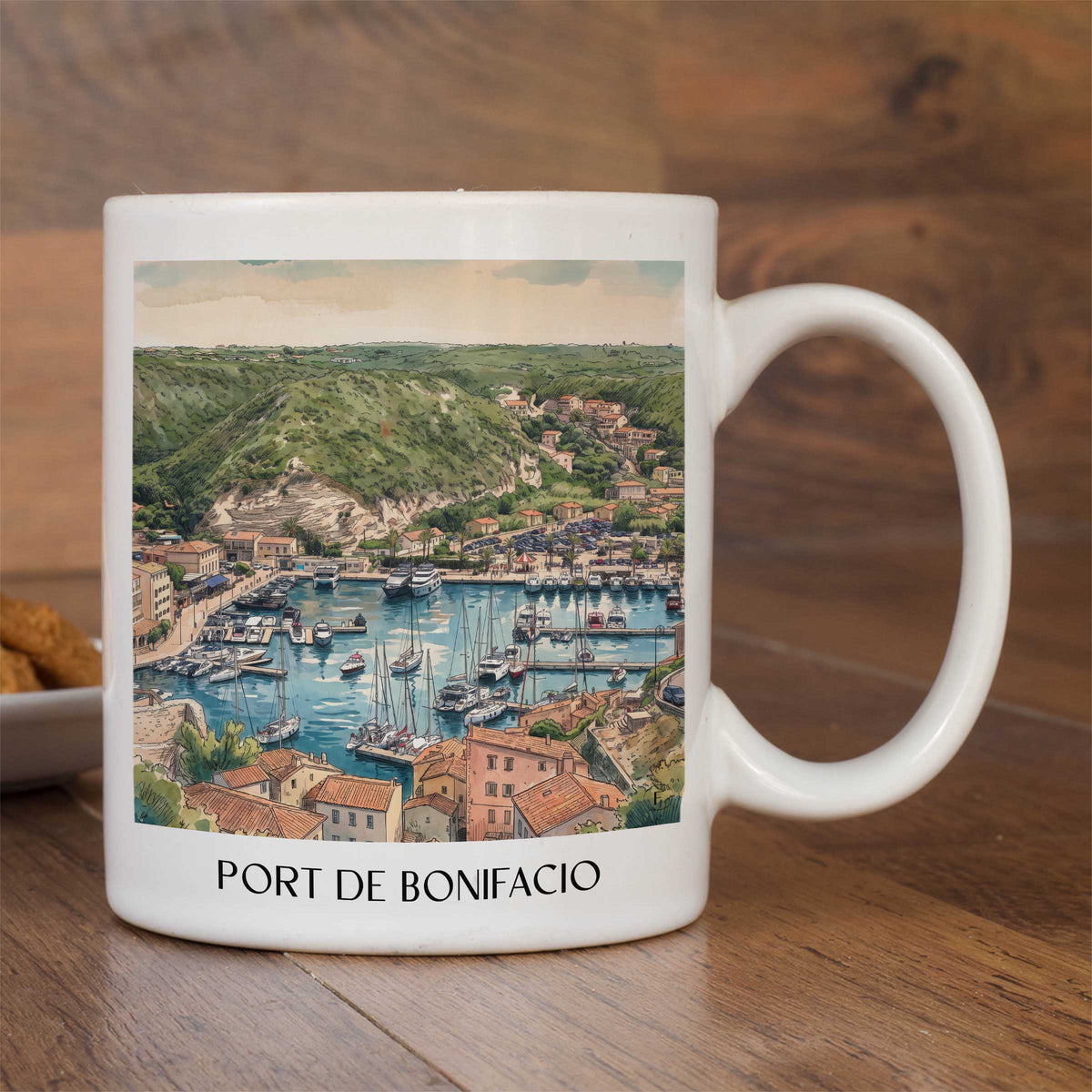 port-de-bonifacio-korsika-frankreich-kaffeebecher-aquarell