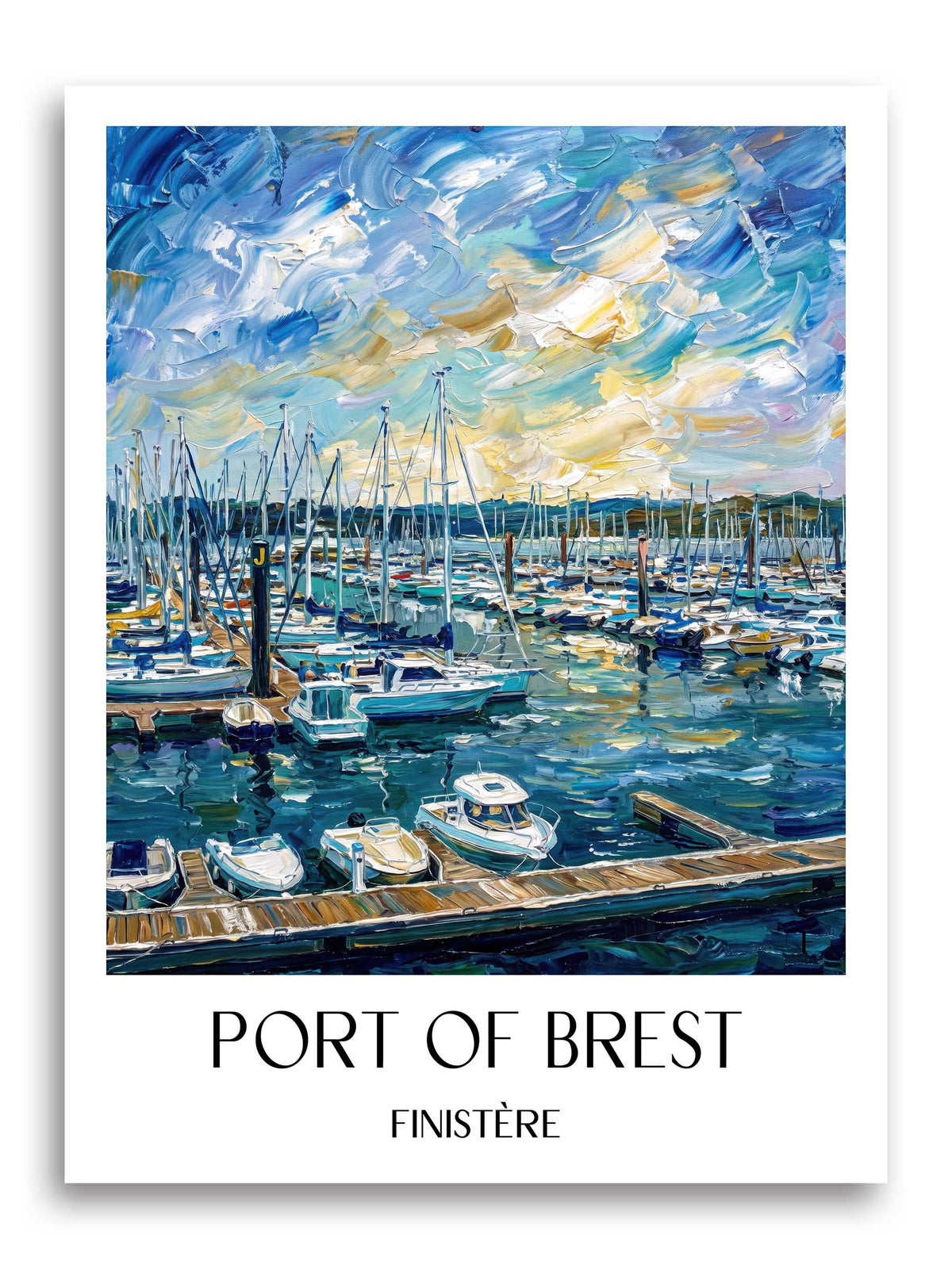 Port de Brest Poster - Finistère - Frankreich Kunstdruck - Ölgemälde von A4 bis A1 - favplace