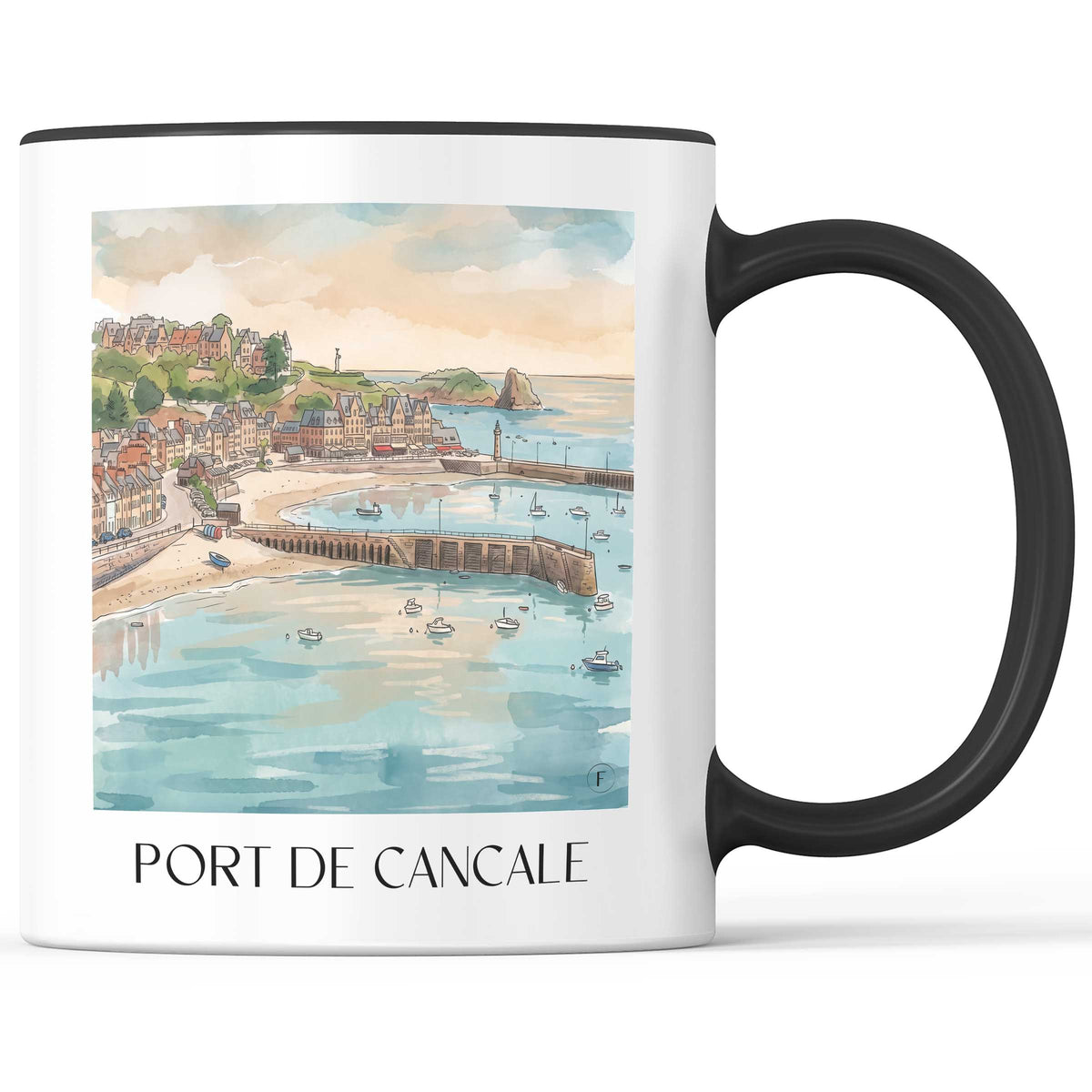 port-de-cancale-côte-d'émeraude-frankreich-kaffeebecher-aquarell