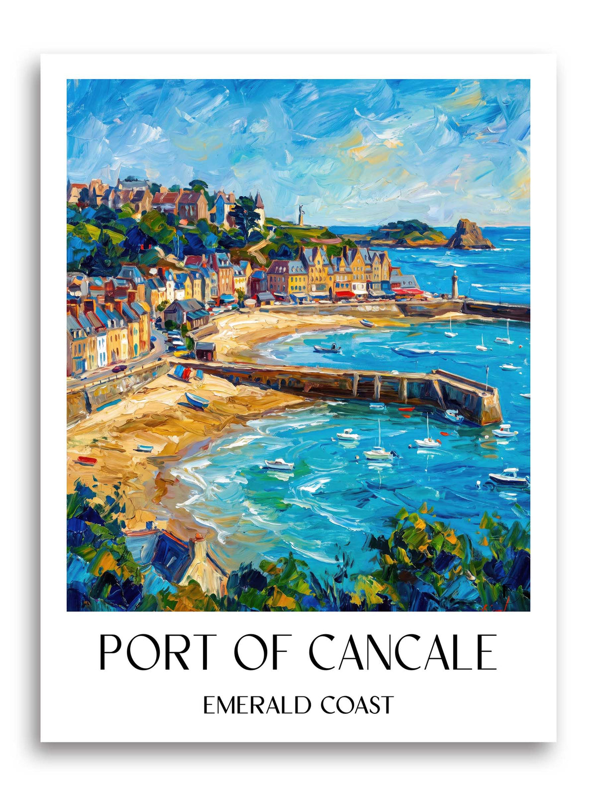 Port de Cancale Poster - Côte d'Émeraude - Frankreich Kunstdruck - Ölgemälde von A4 bis A1 - favplace