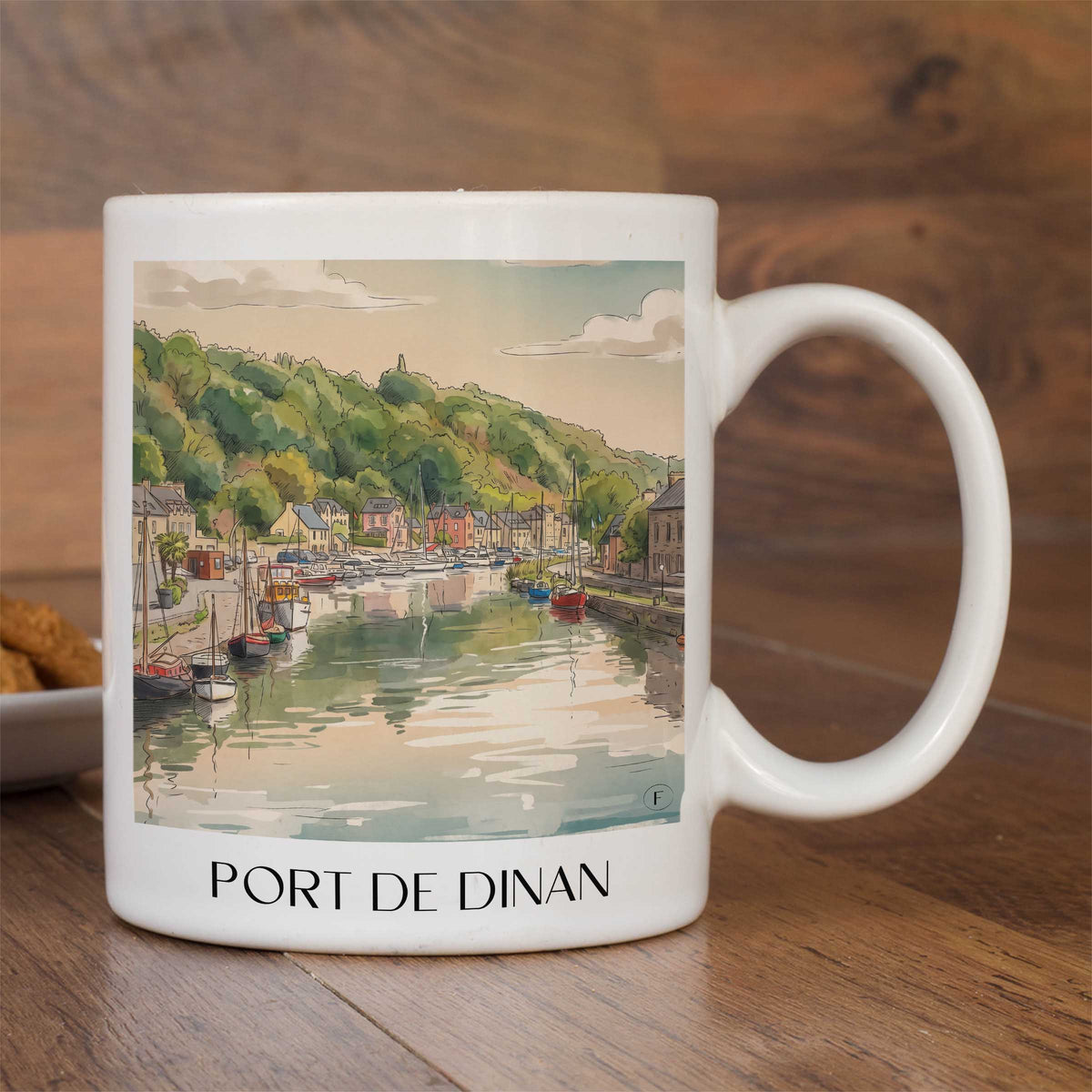 port-de-dinan-côte-d'émeraude-frankreich-kaffeebecher-aquarell