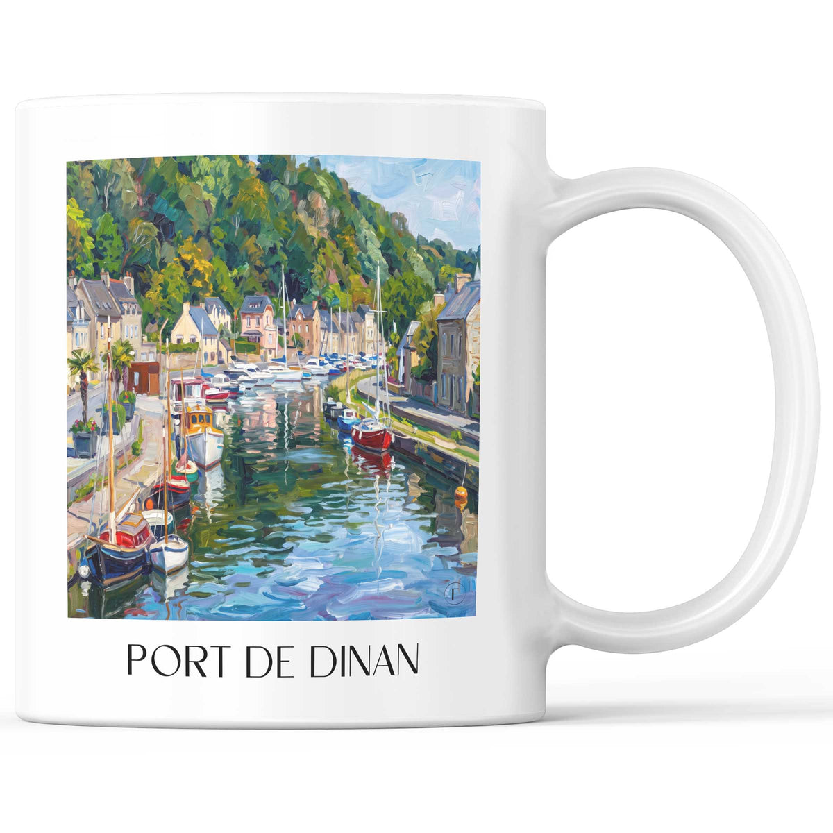Port de Dinan Kaffeebecher - Côte d'Émeraude - Frankreich Becher - Kaffeetasse im Ölgemälde Stil
