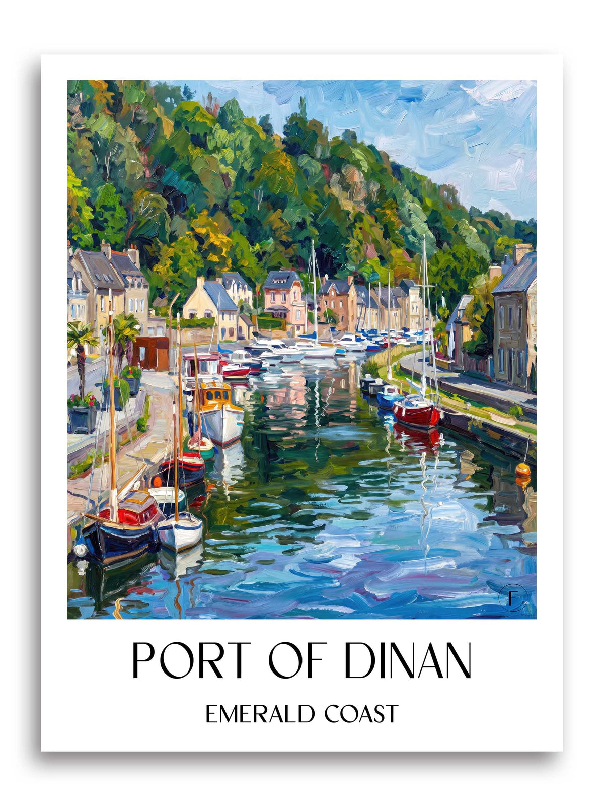 Port de Dinan Poster - Côte d'Émeraude - Frankreich Kunstdruck - Ölgemälde von A4 bis A1 - favplace