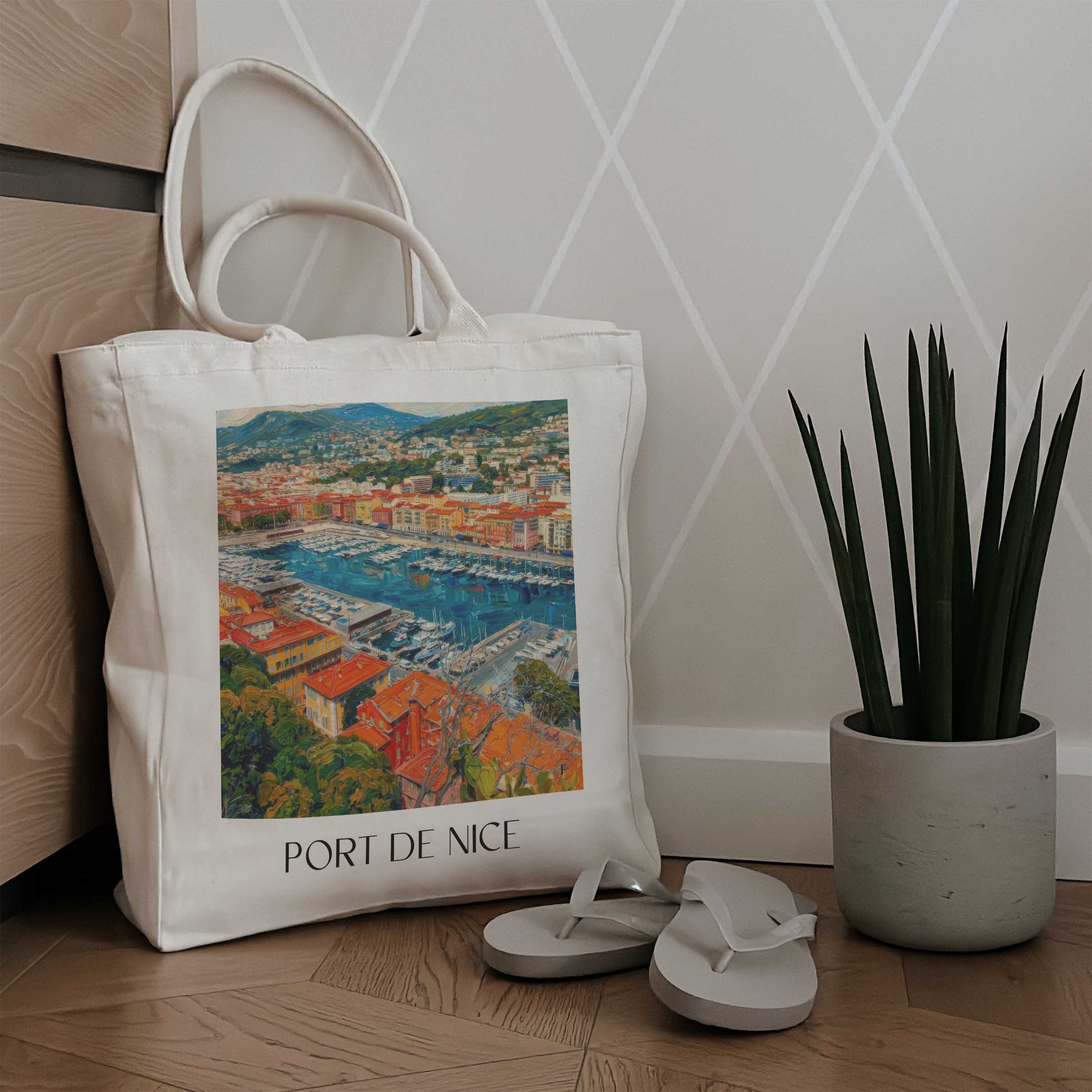 port-de-nice-côte-d´azur-frankreich-einkaufstasche-oil-painting-oelgemaelde