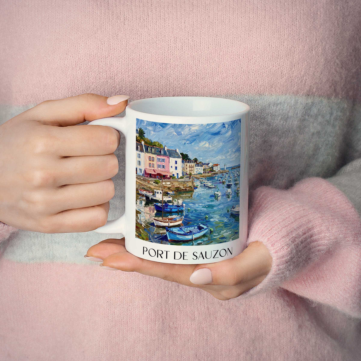 port-de-sauzon-belle-île-frankreich-kaffeebecher-oil-painting-oelgemaelde