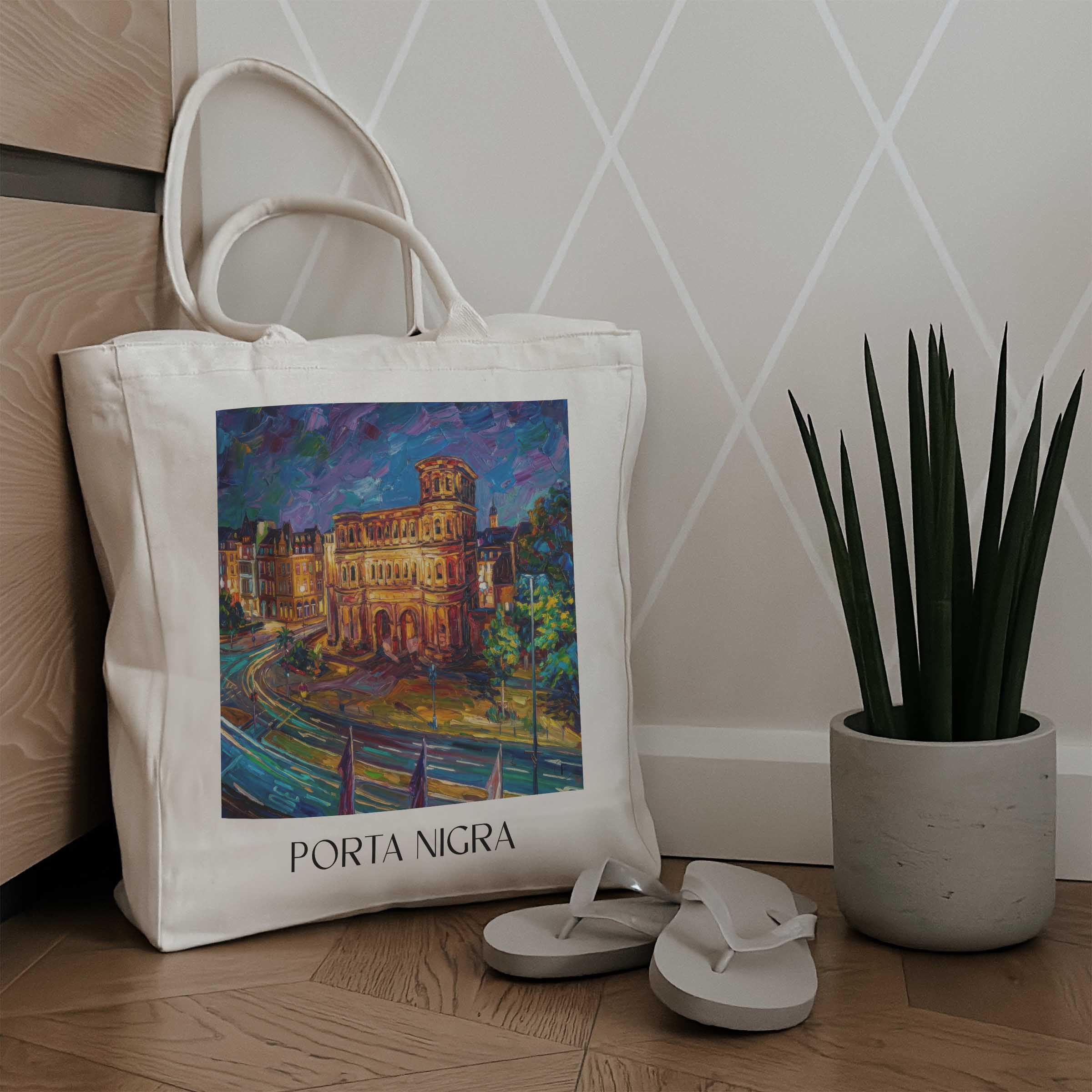 porta-nigra-trier-deutschland-einkaufstasche-oil-painting-oelgemaelde