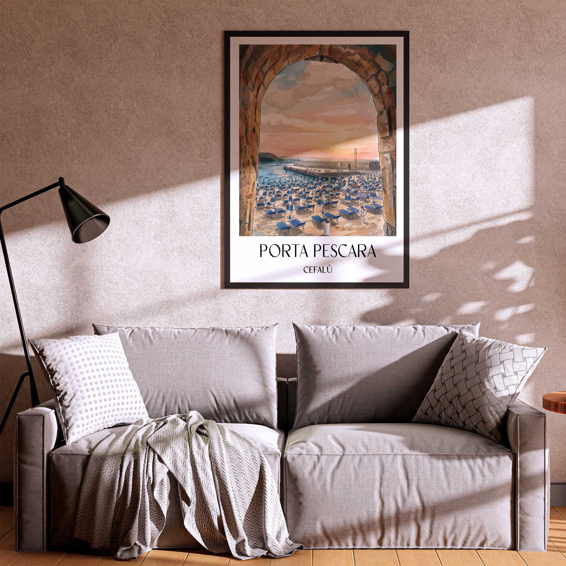 porta-pescara-cefalù-italien-poster-aquarell