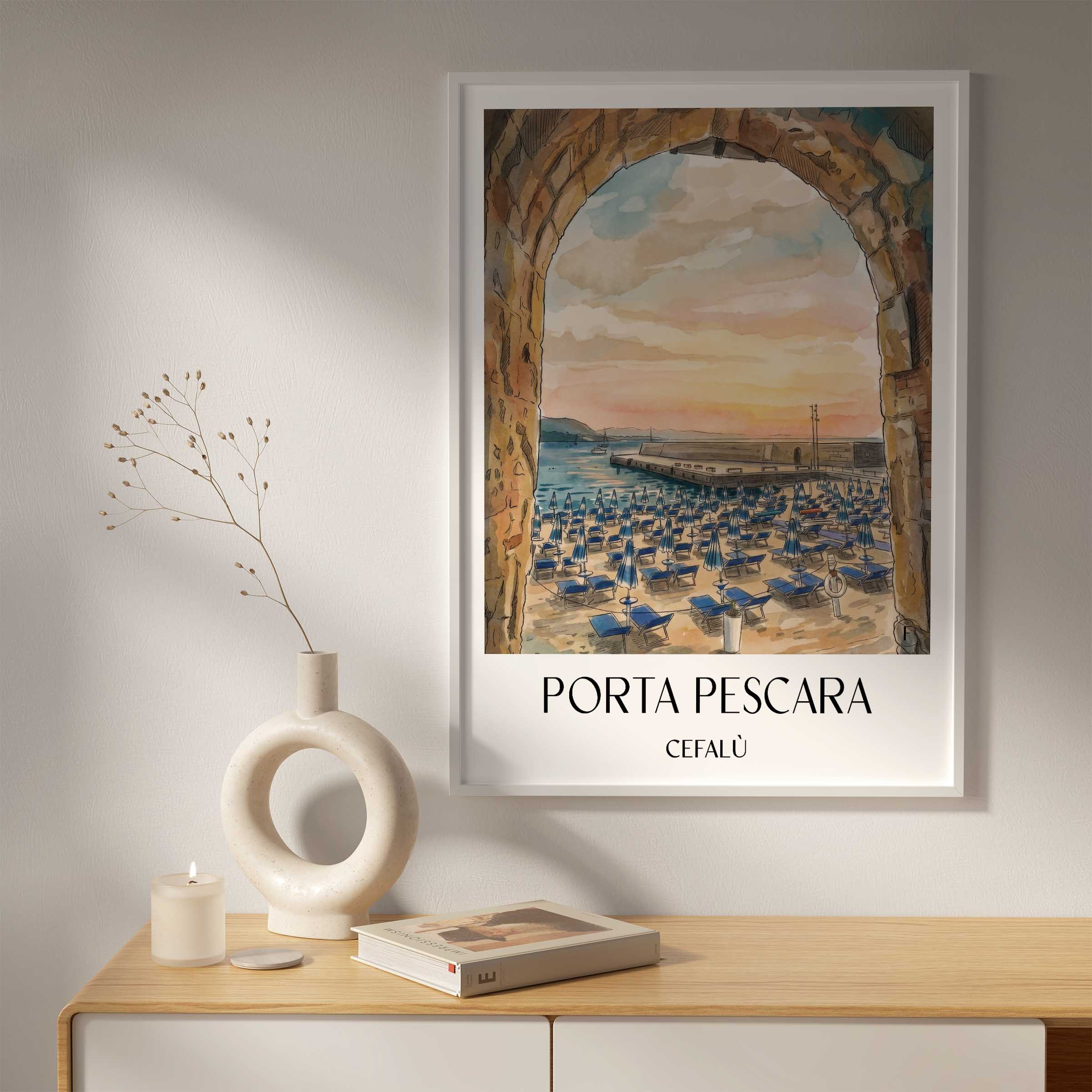 porta-pescara-cefalù-italien-poster-aquarell