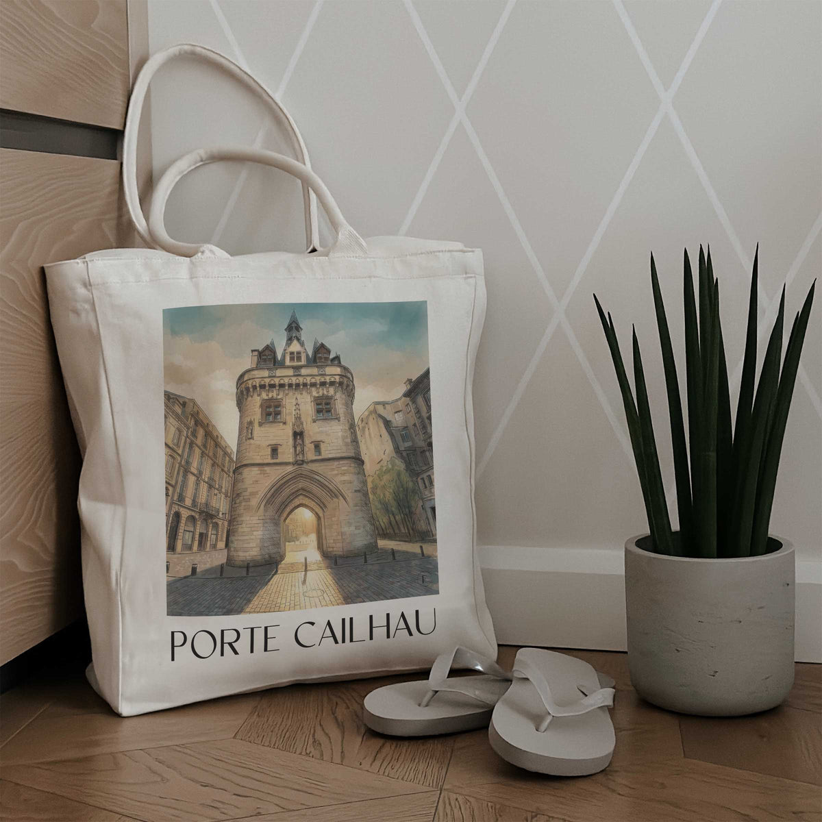 porte-cailhau-bordeaux-frankreich-einkaufstasche-aquarell