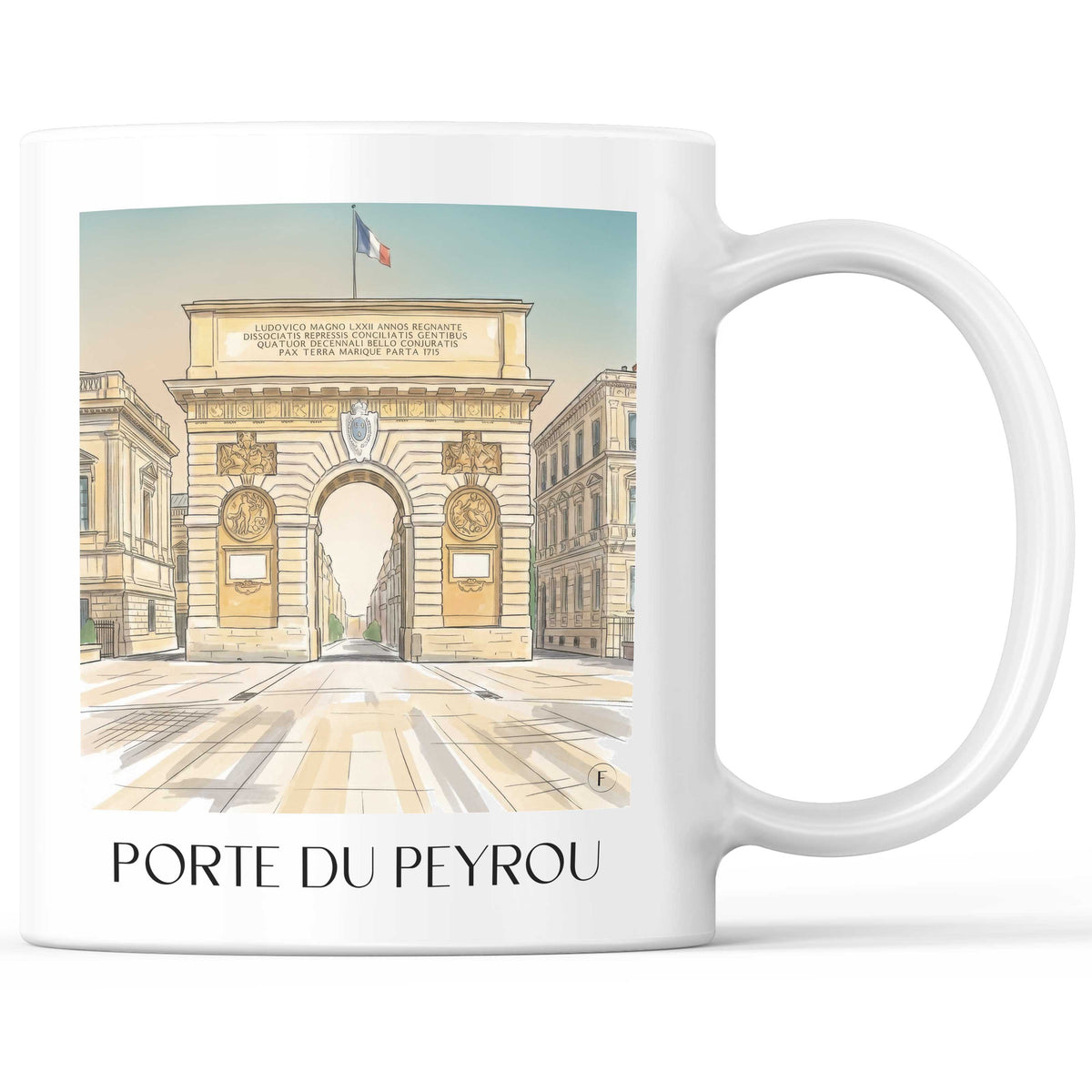 porte-du-peyrou-montpellier-frankreich-kaffeebecher-aquarell