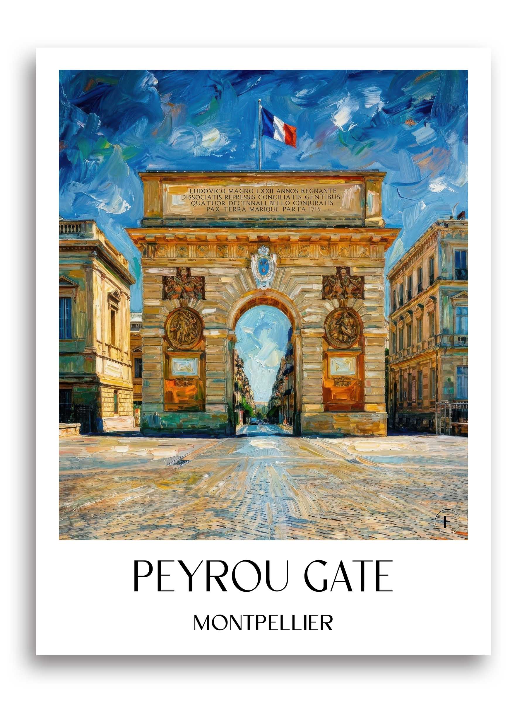 Porte du Peyrou Poster - Montpellier - Frankreich Kunstdruck - Ölgemälde von A4 bis A1 - favplace