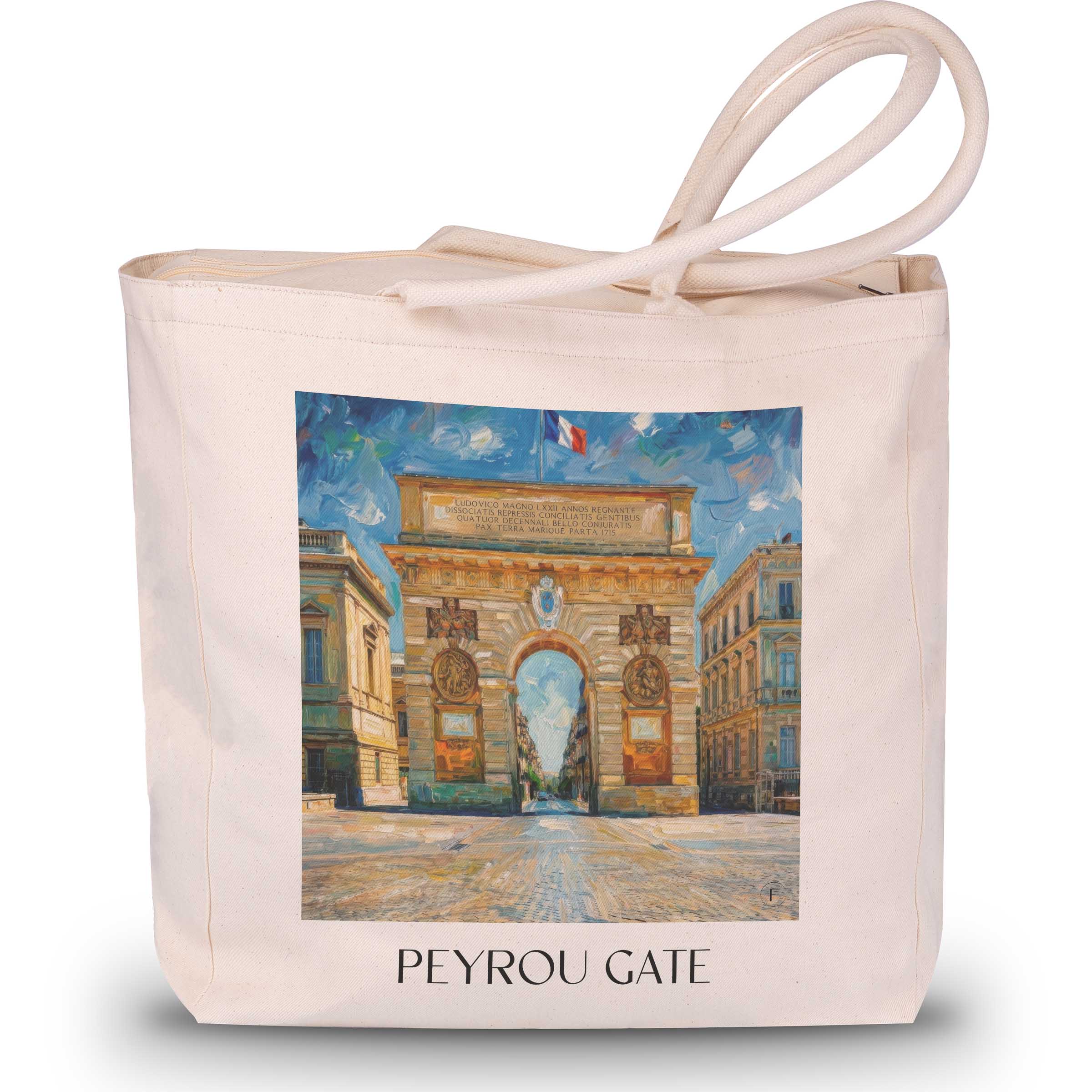 Porte du Peyrou Shopping Tasche - Montpellier - Frankreich Tote Bag - Einkaufstasche im Ölgemälde Stil - favplace
