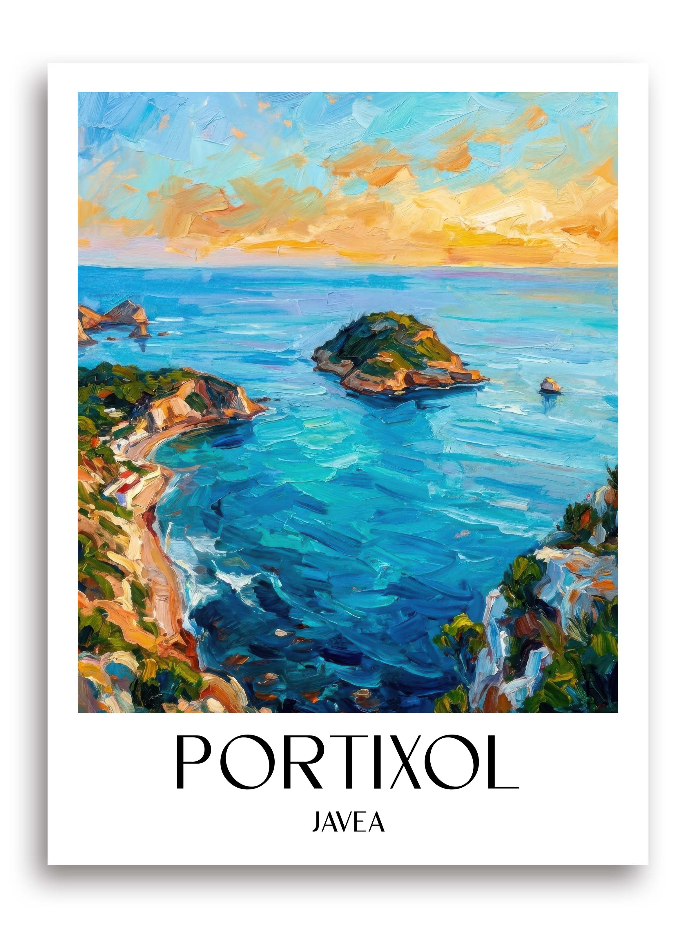 Portixol Poster - Javea - Spanien Kunstdruck - Ölgemälde von A4 bis A1 - favplace