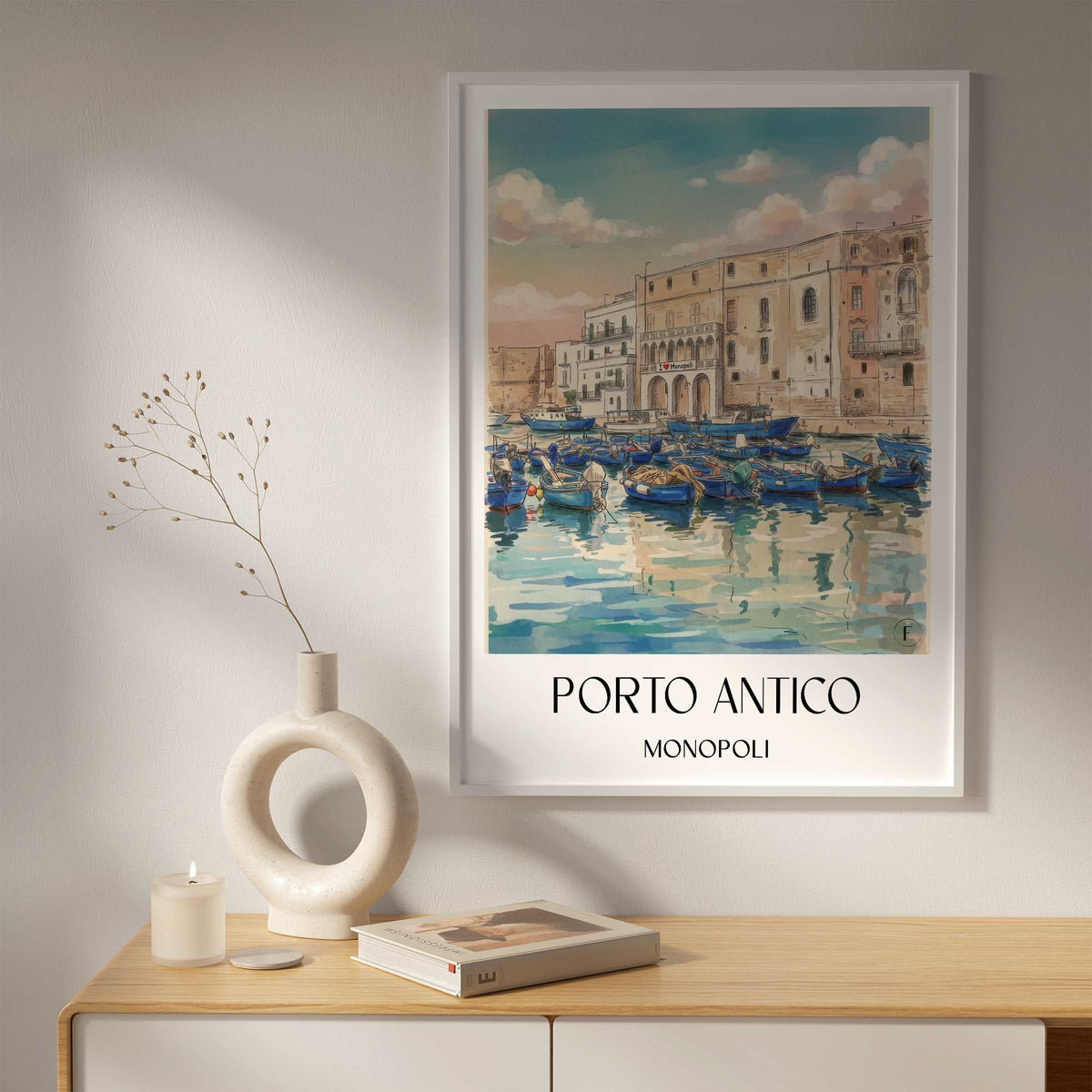 porto-antico-monopoli-italien-poster-aquarell