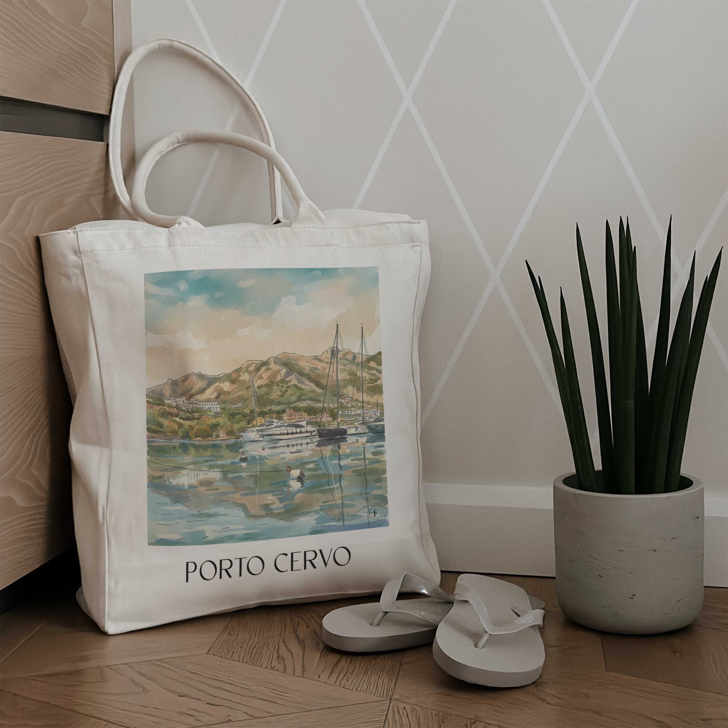 porto-cervo-sardinien-italien-einkaufstasche-aquarell