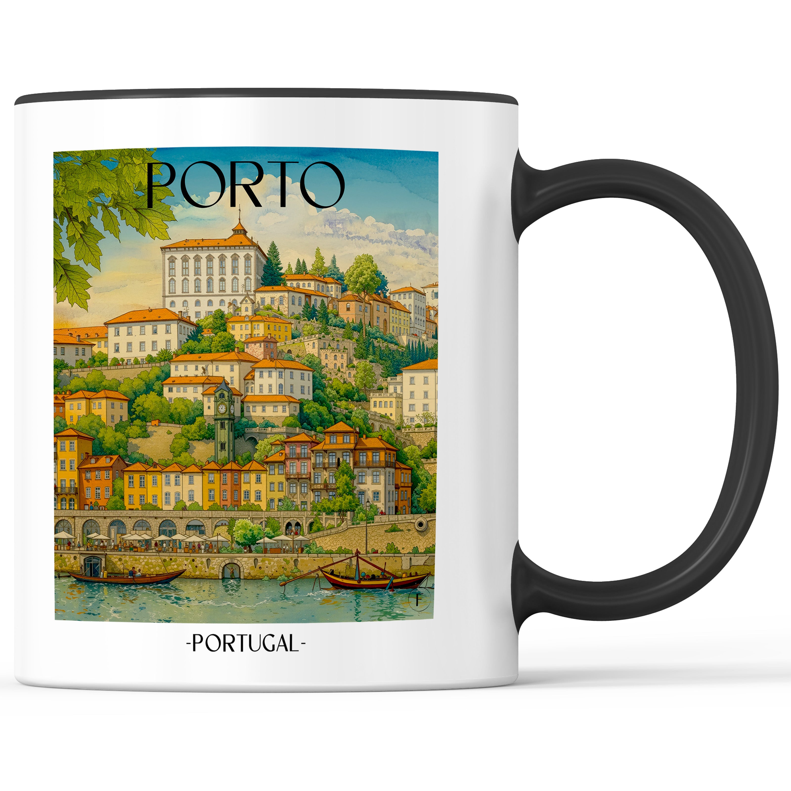 Porto - Portugal Becher - Kaffeetasse im Aquarell Stil - favplace