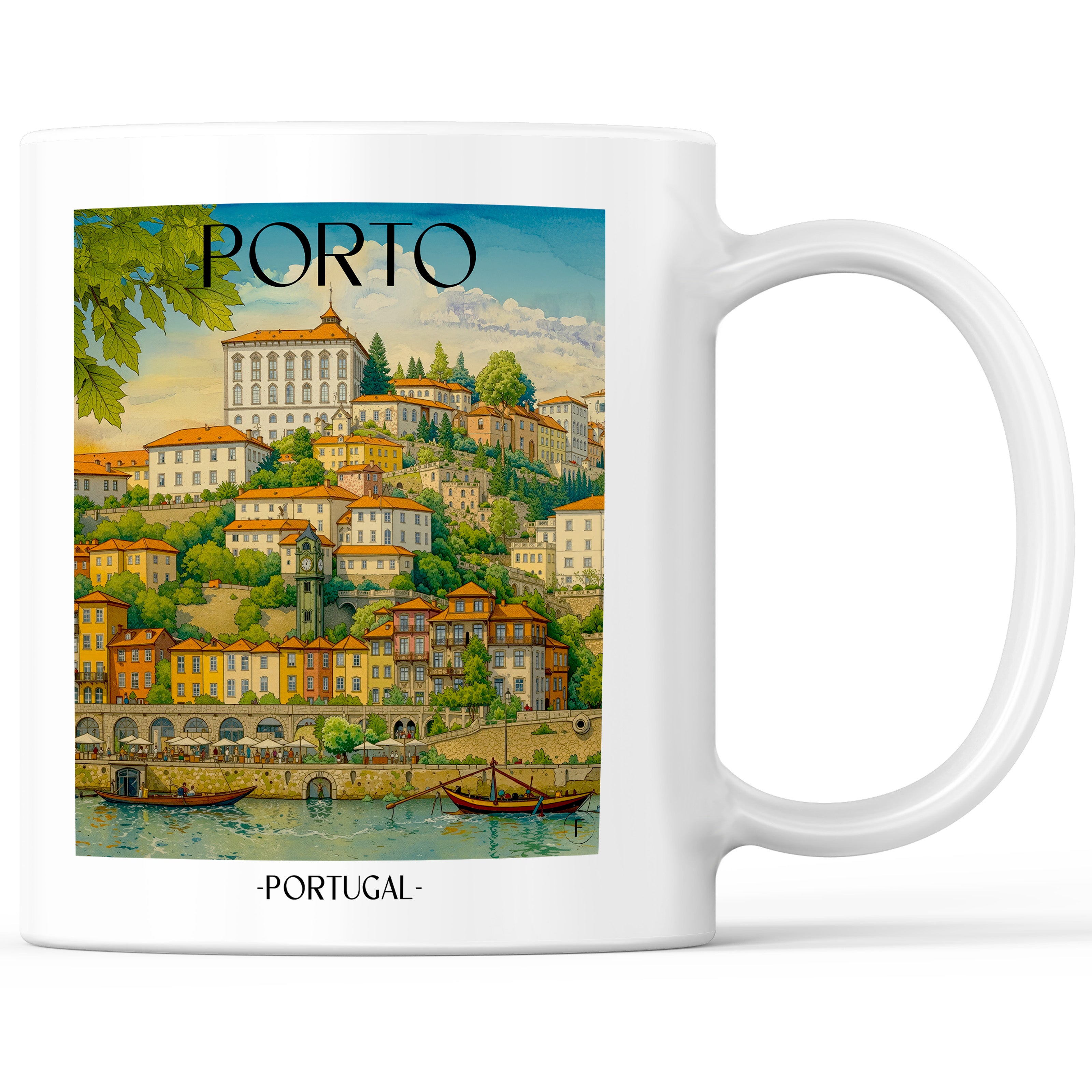 Porto - Portugal Becher - Kaffeetasse im Aquarell Stil - favplace