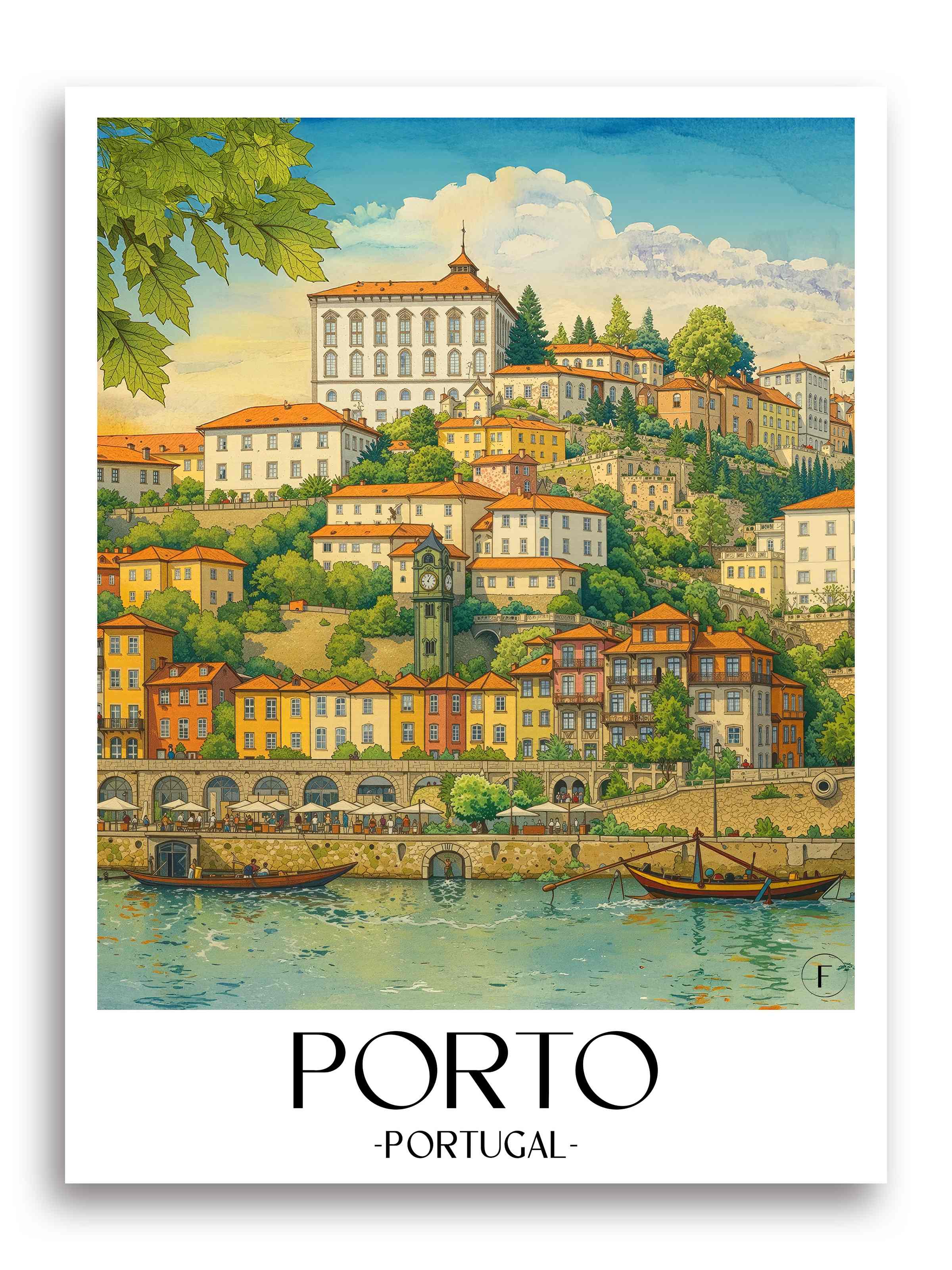 Porto Poster -  Portugal Kunstdruck - Aquarell von A4 bis A1 - favplace