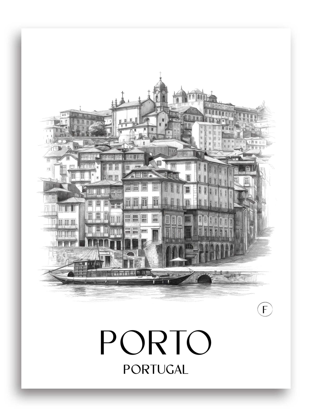 Porto Poster - - Portugal Kunstdruck - Zeichnung von A4 bis A1 - favplace