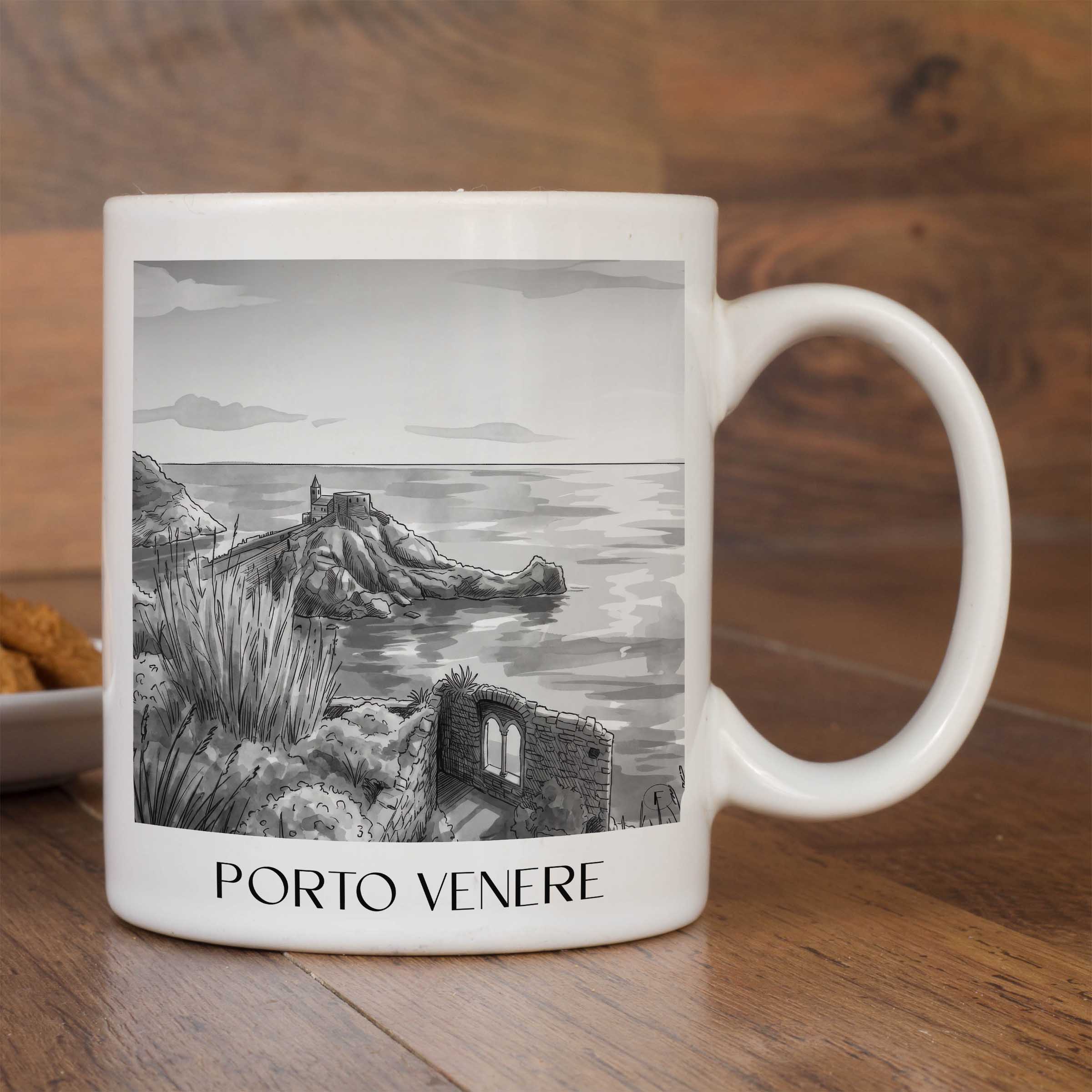 porto-venere-italien-kaffeebecher-aquarell-schwarz-weiss