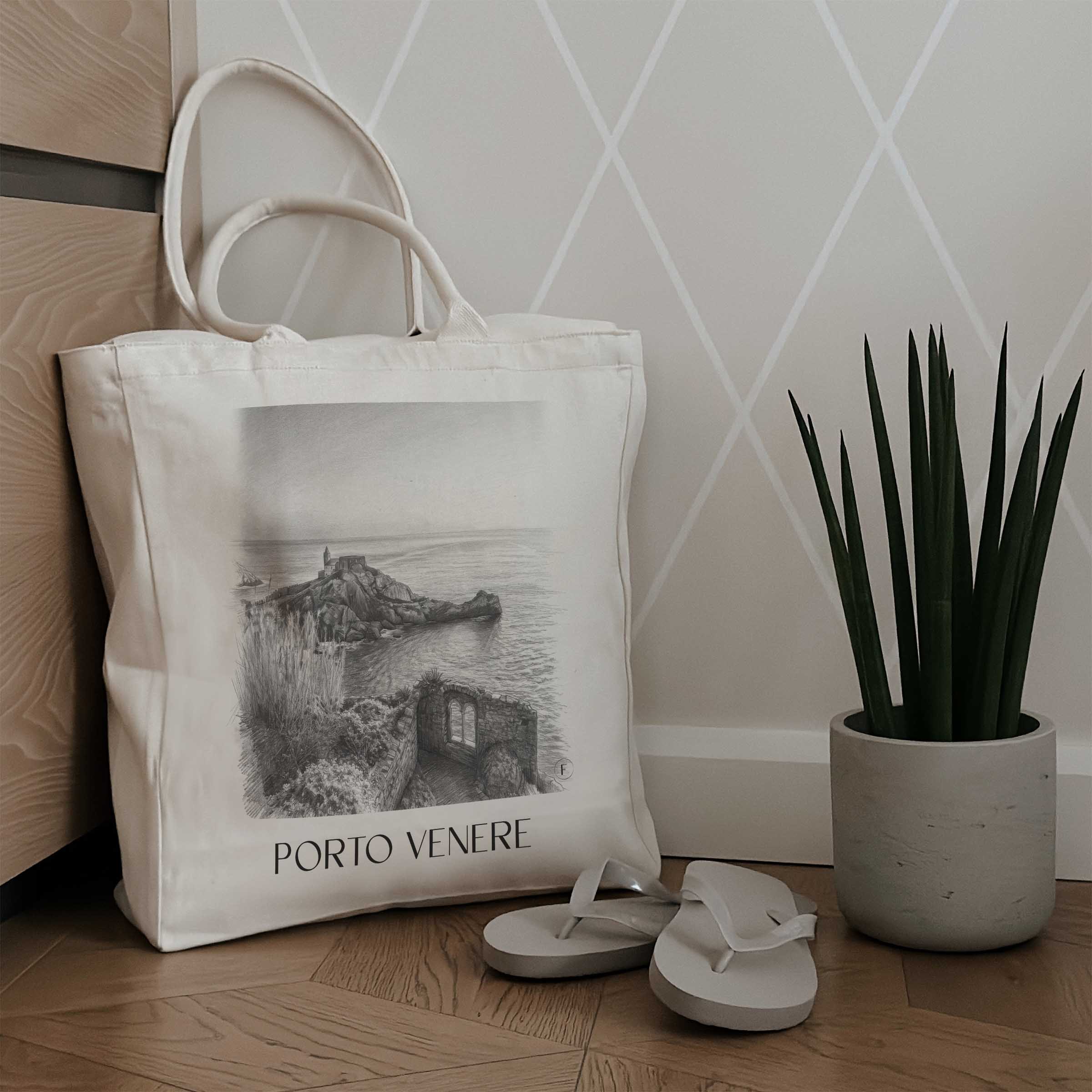 porto-venere-italien-einkaufstasche-bleistift-zeichnung-drawing