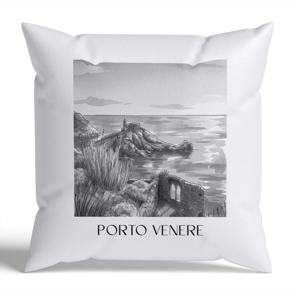 porto-venere-italien-italien-kissenbezug-aquarell-schwarz-weiss
