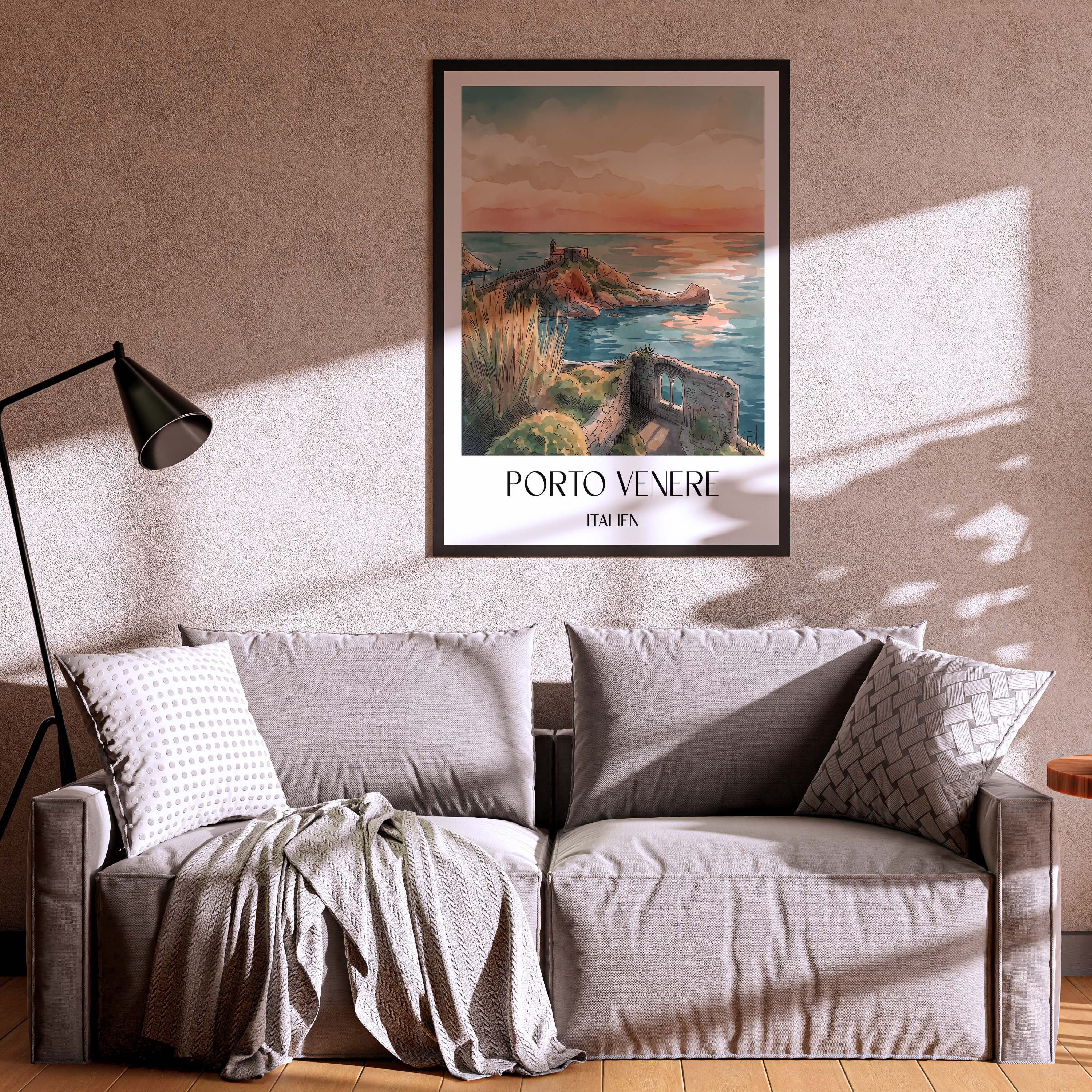 porto-venere-italien-poster-aquarell