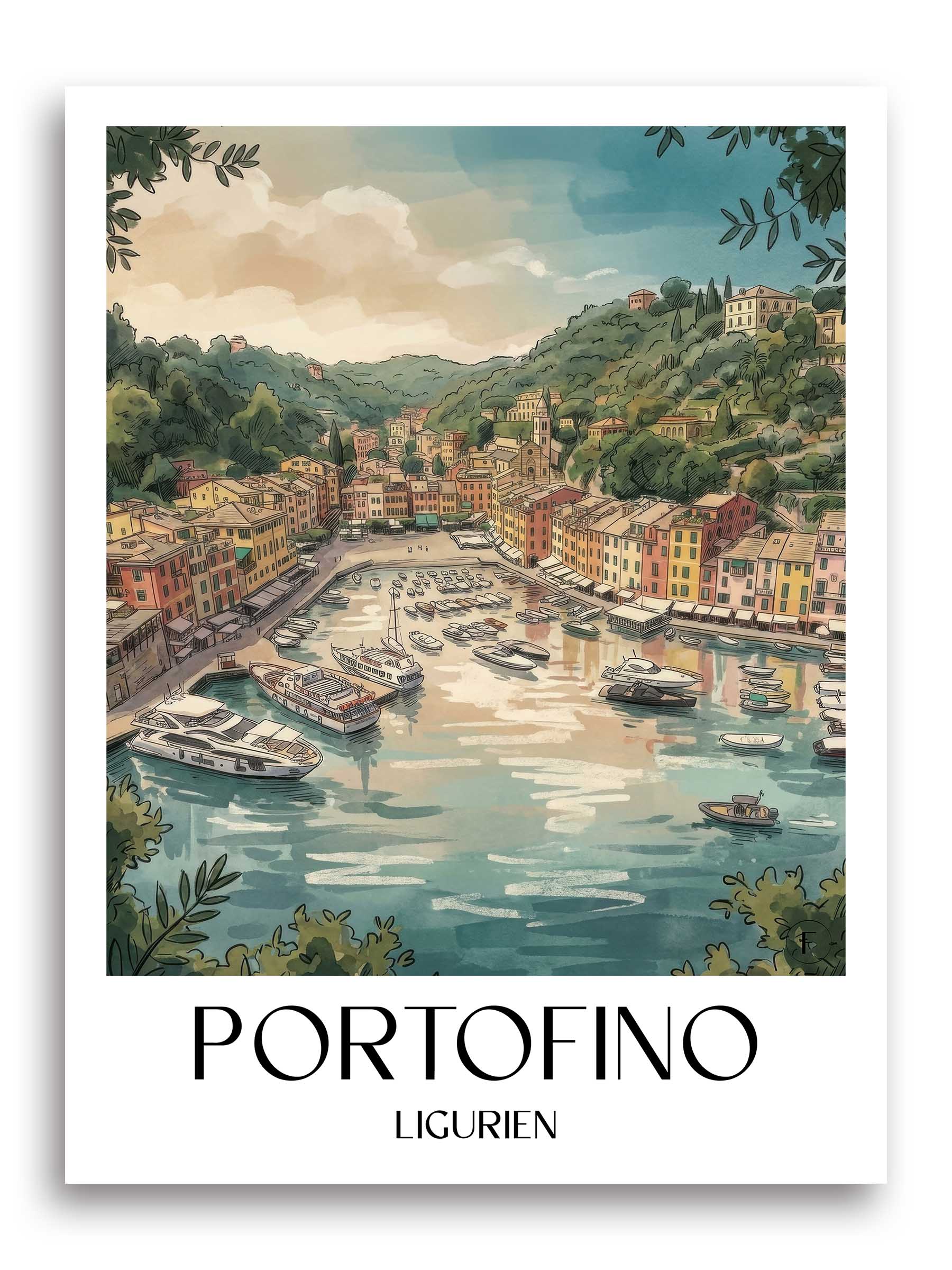 portofino-ligurien-italien-poster-aquarell