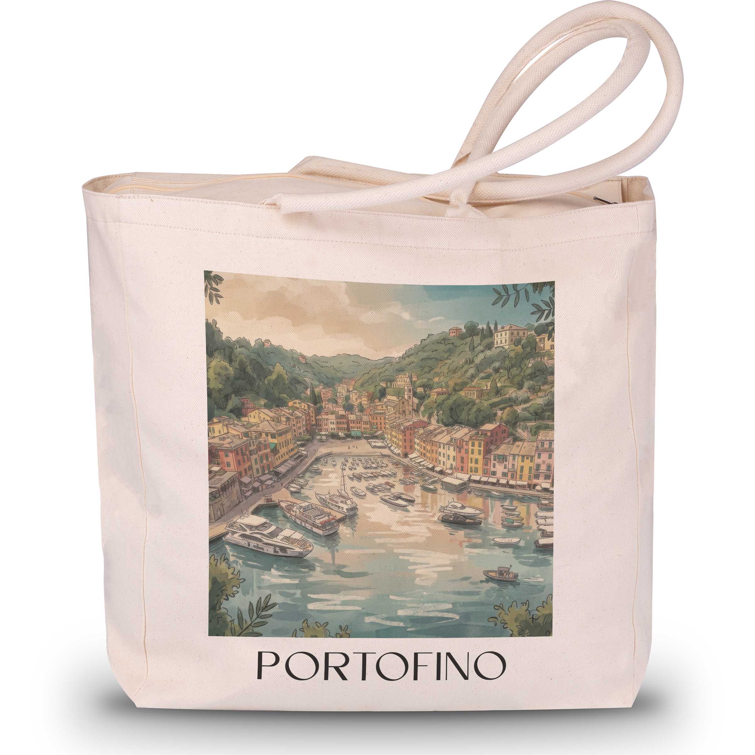 portofino-ligurien-italien-einkaufstasche-aquarell
