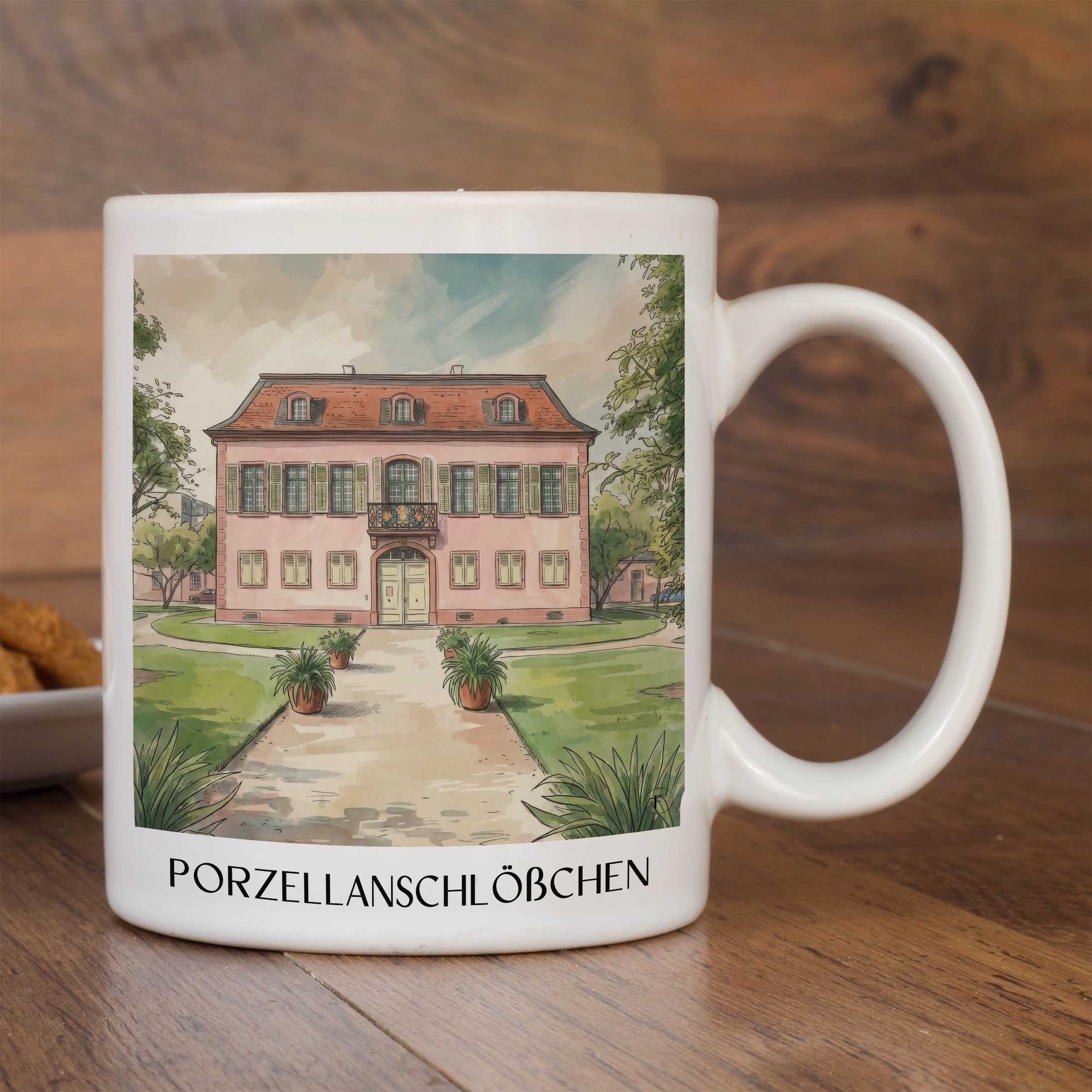 porzellanschlößchen-darmstadt-deutschland-kaffeebecher-aquarell
