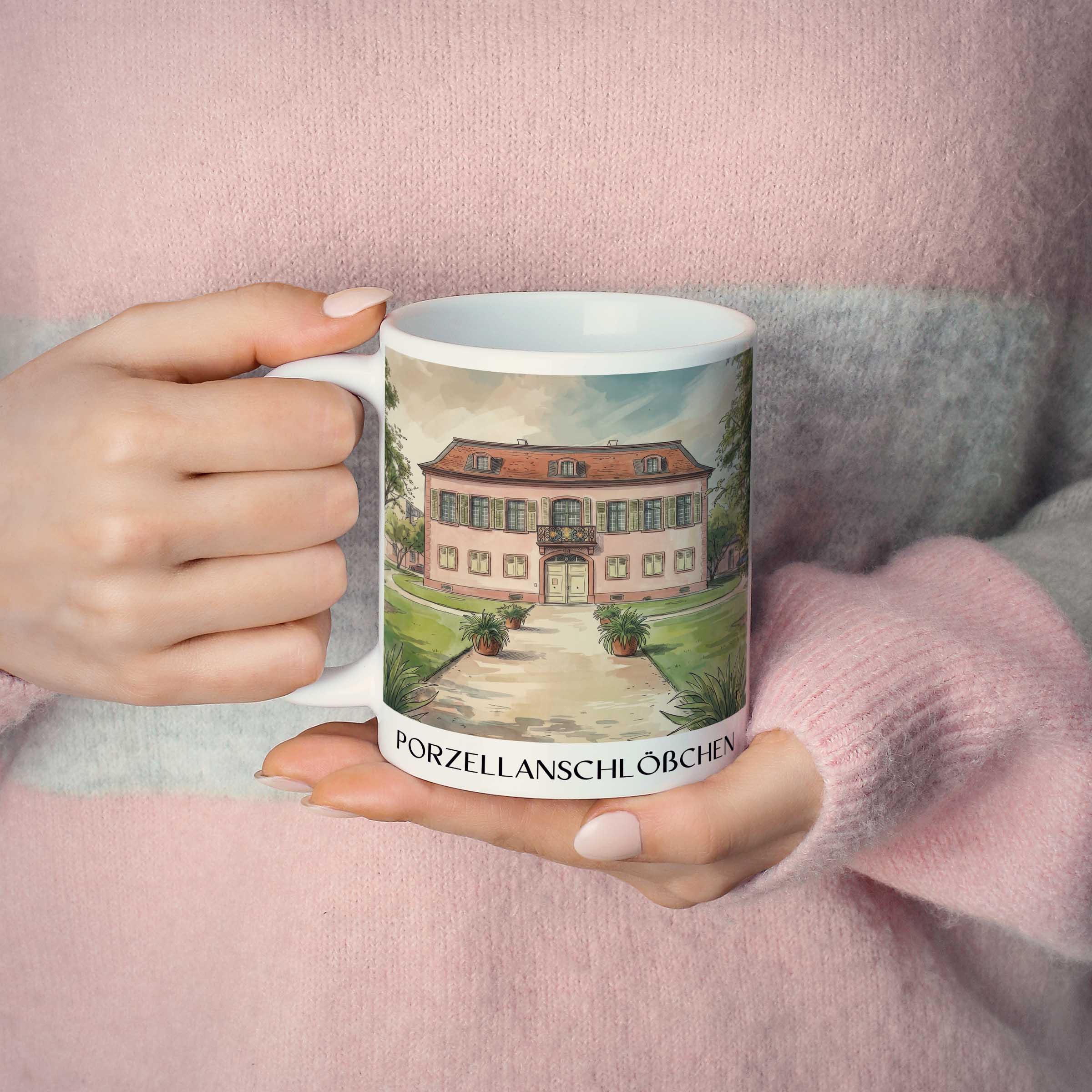 porzellanschlößchen-darmstadt-deutschland-kaffeebecher-aquarell