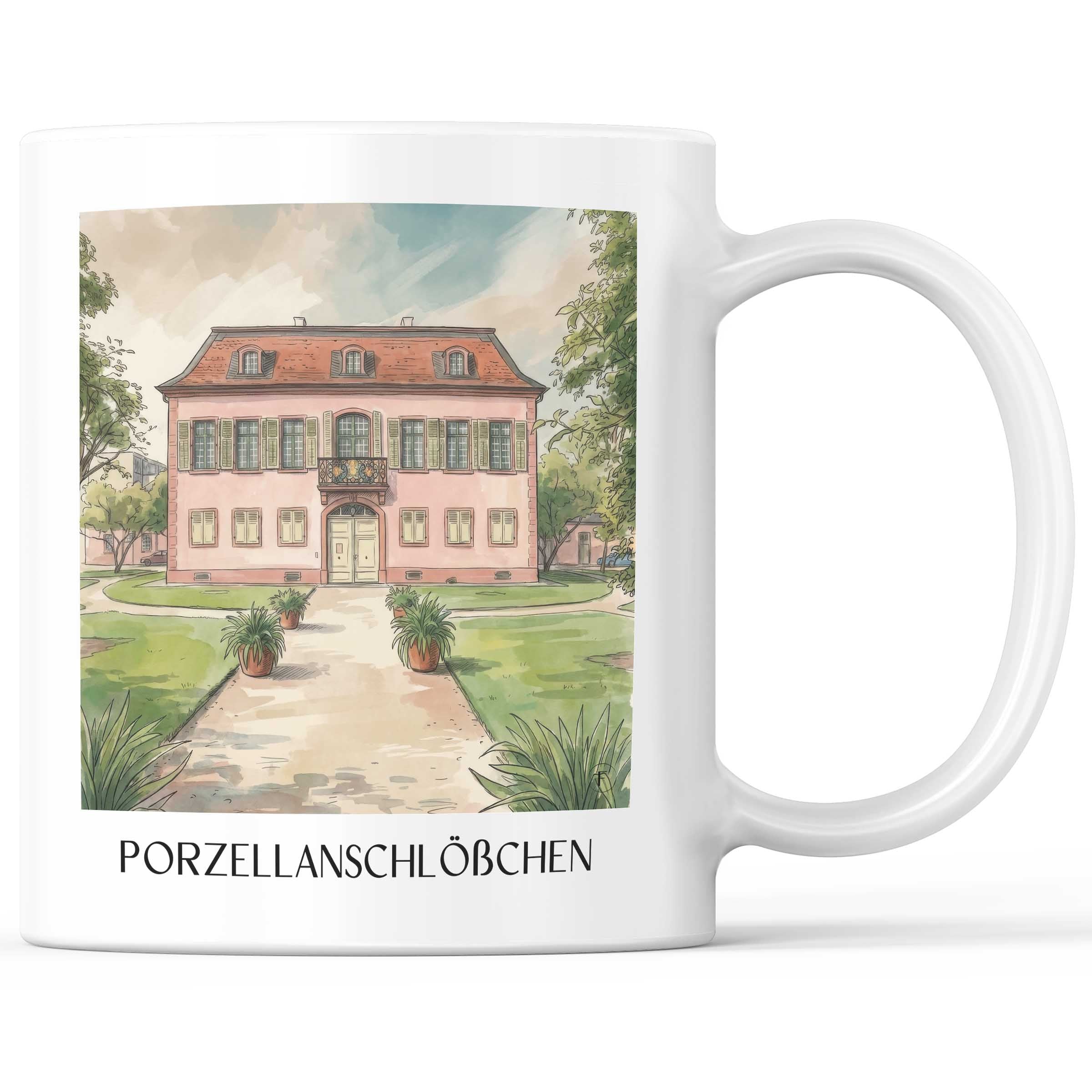 porzellanschlößchen-darmstadt-deutschland-kaffeebecher-aquarell