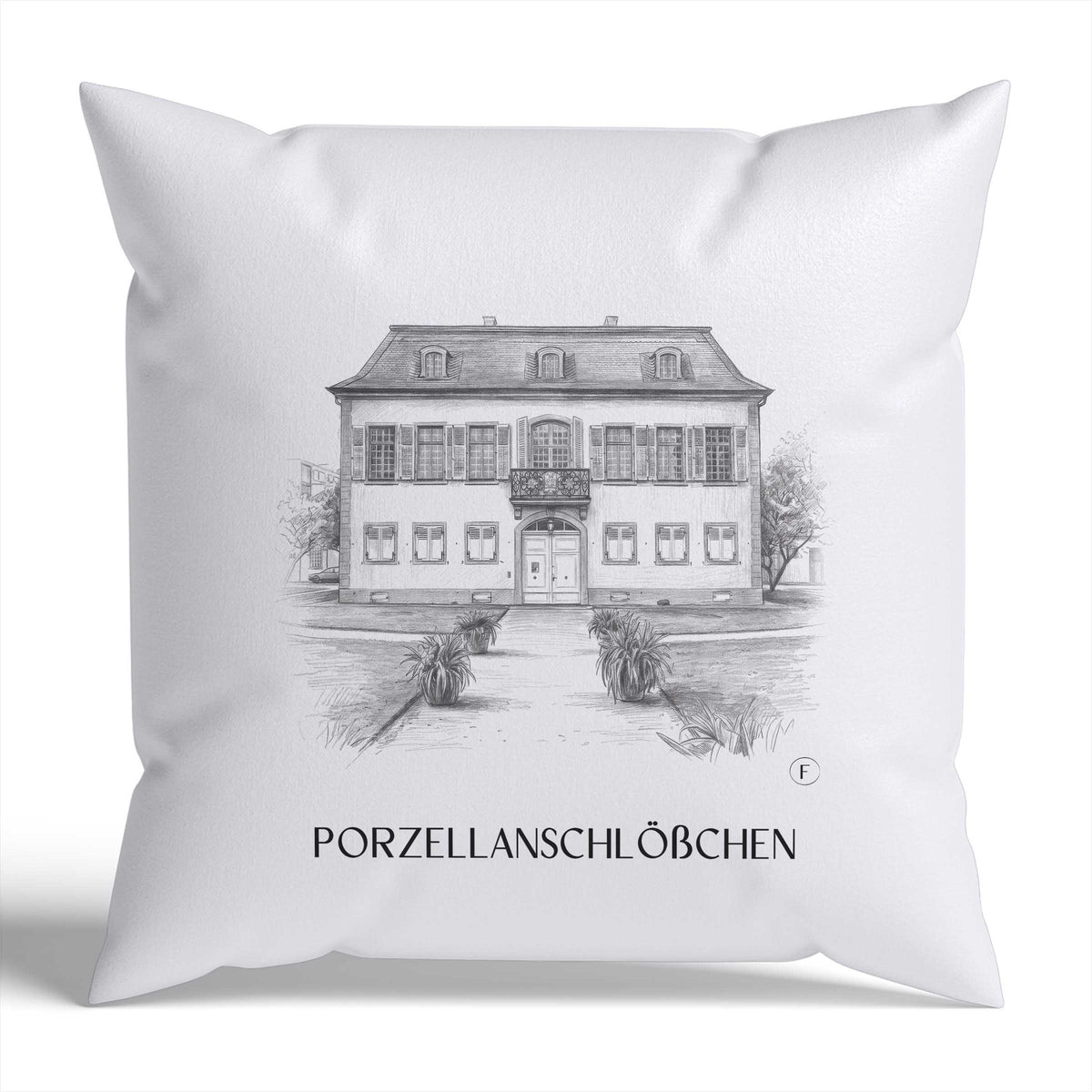 porzellanschlößchen-darmstadt-deutschland-kissenbezug-bleistift-zeichnung-drawing