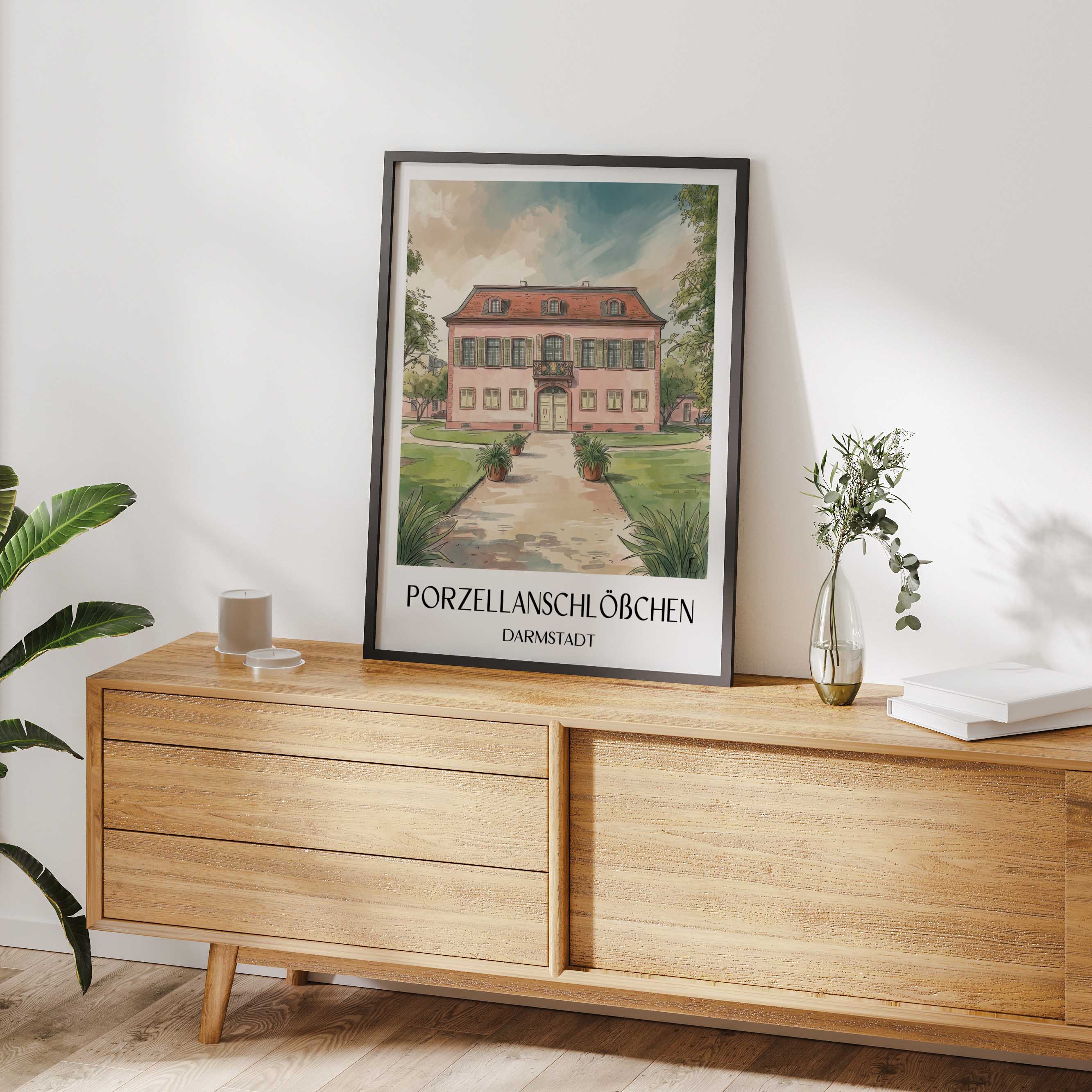porzellanschlößchen-darmstadt-deutschland-poster-aquarell