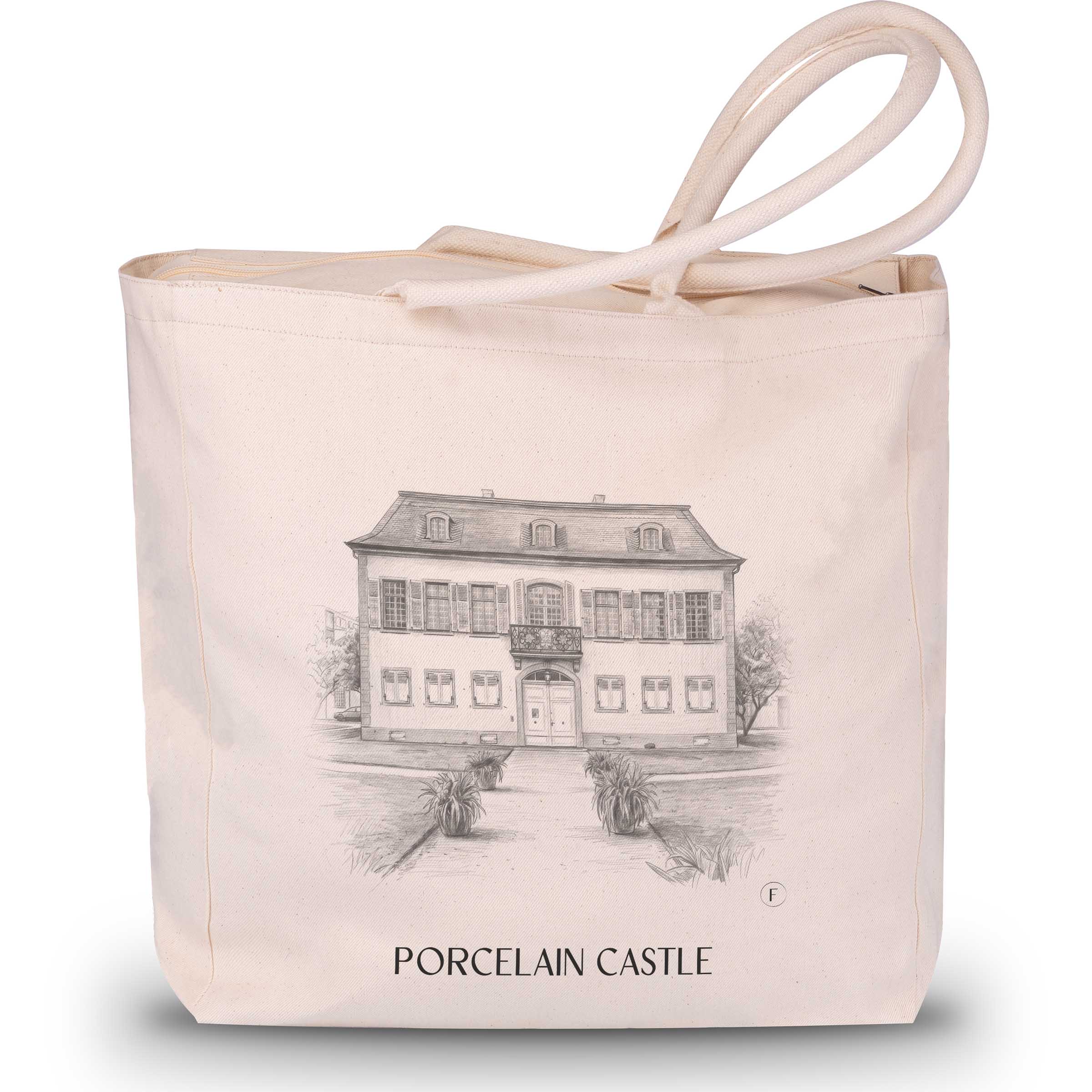Porzellanschlößchen Shopping Tasche - Darmstadt - Deutschland Tote Bag - Einkaufstasche im Zeichnung Stil - favplace