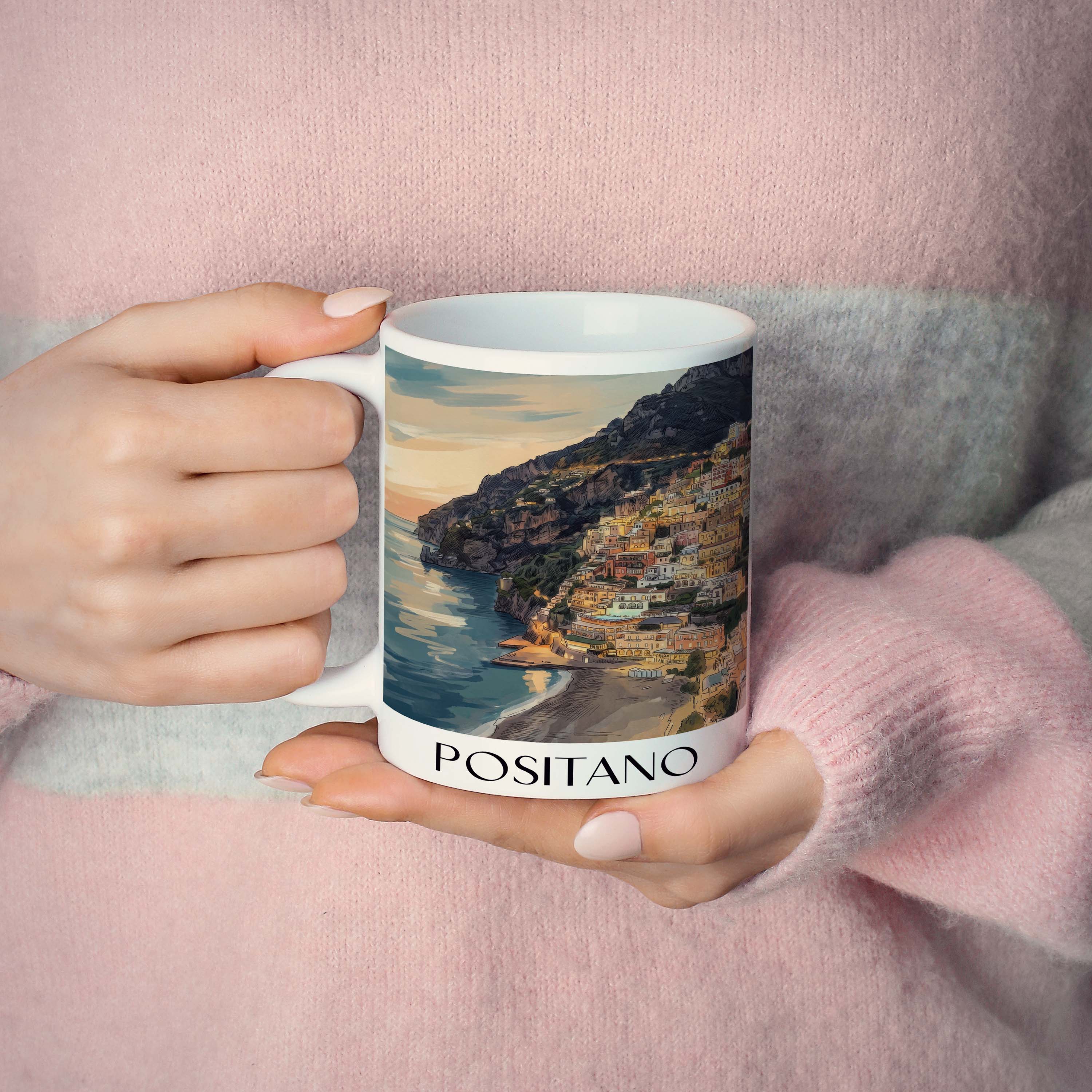positano-amalfi-küste-italien-kaffeebecher-aquarell