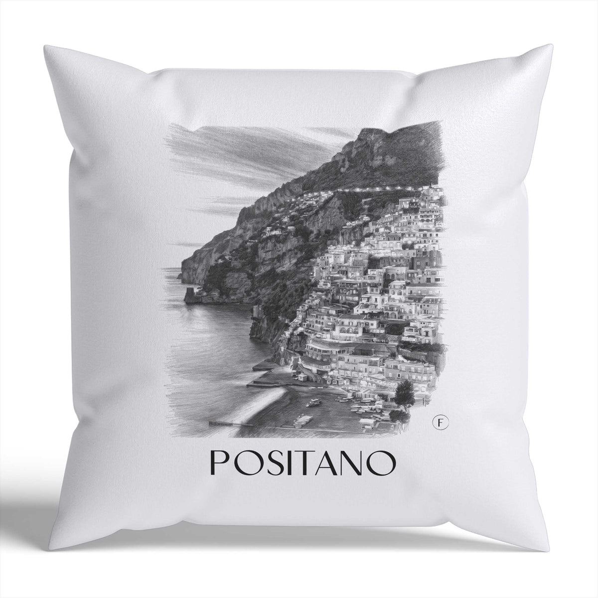 positano-amalfi-küste-italien-kissenbezug-bleistift-zeichnung-drawing