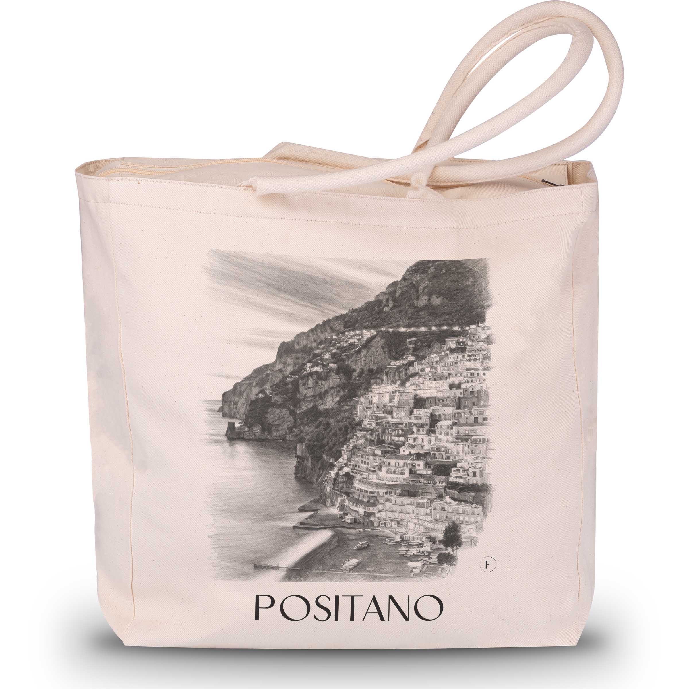positano-amalfi-küste-italien-einkaufstasche-bleistift-zeichnung-drawing