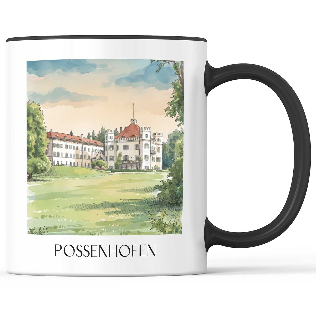 possenhofen-fünfseenland-deutschland-kaffeebecher-aquarell