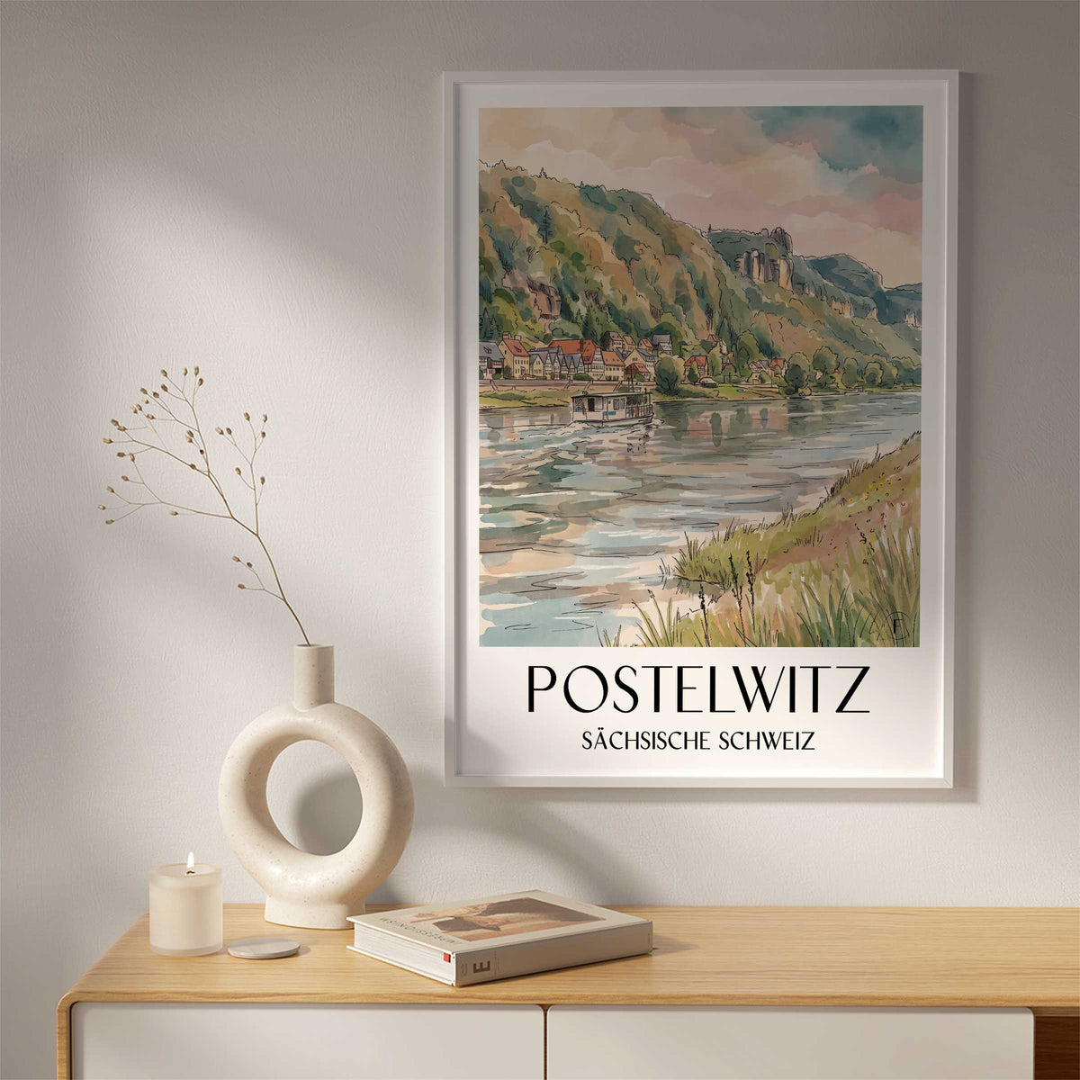 postelwitz-sächsische-schweiz-deutschland-poster-aquarell