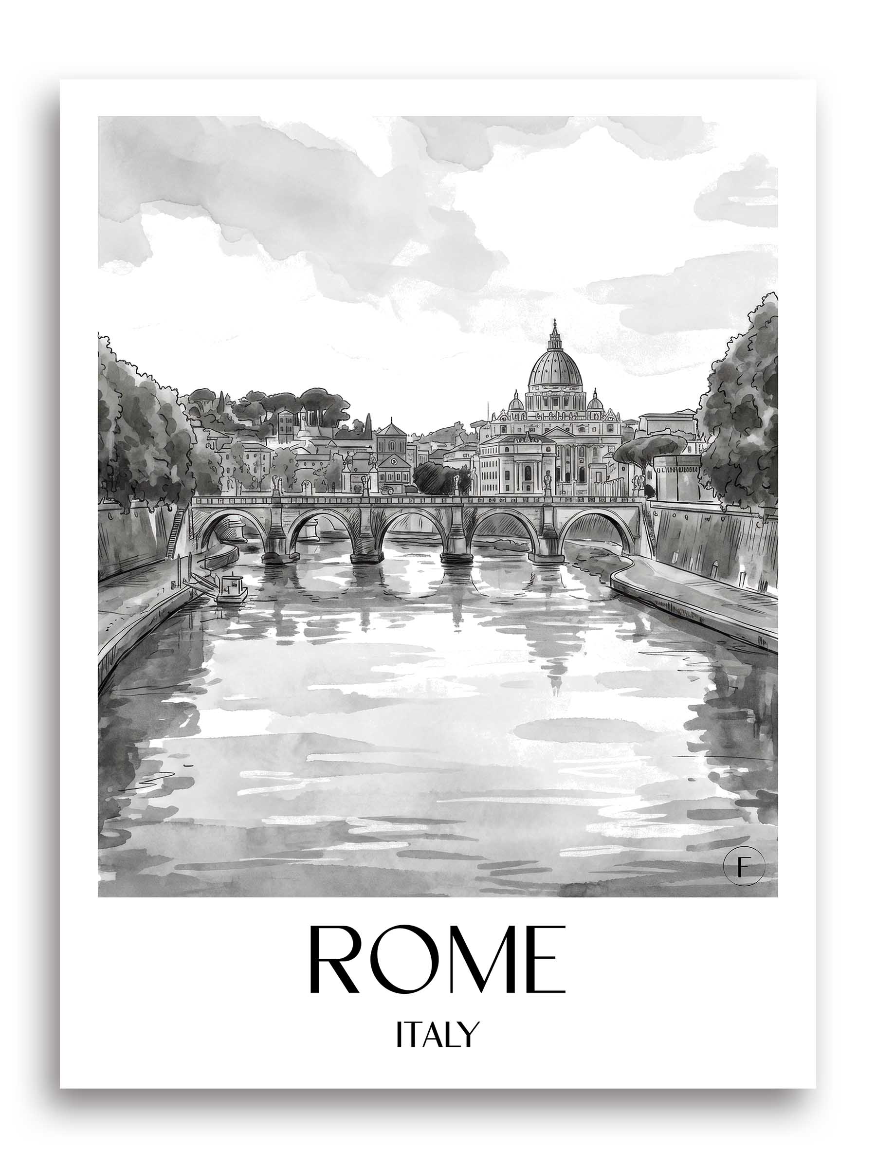 Poster Petersdom Rom - Italien Kunstdruck - aquarell, A1, A2, A3, A4 - favplace