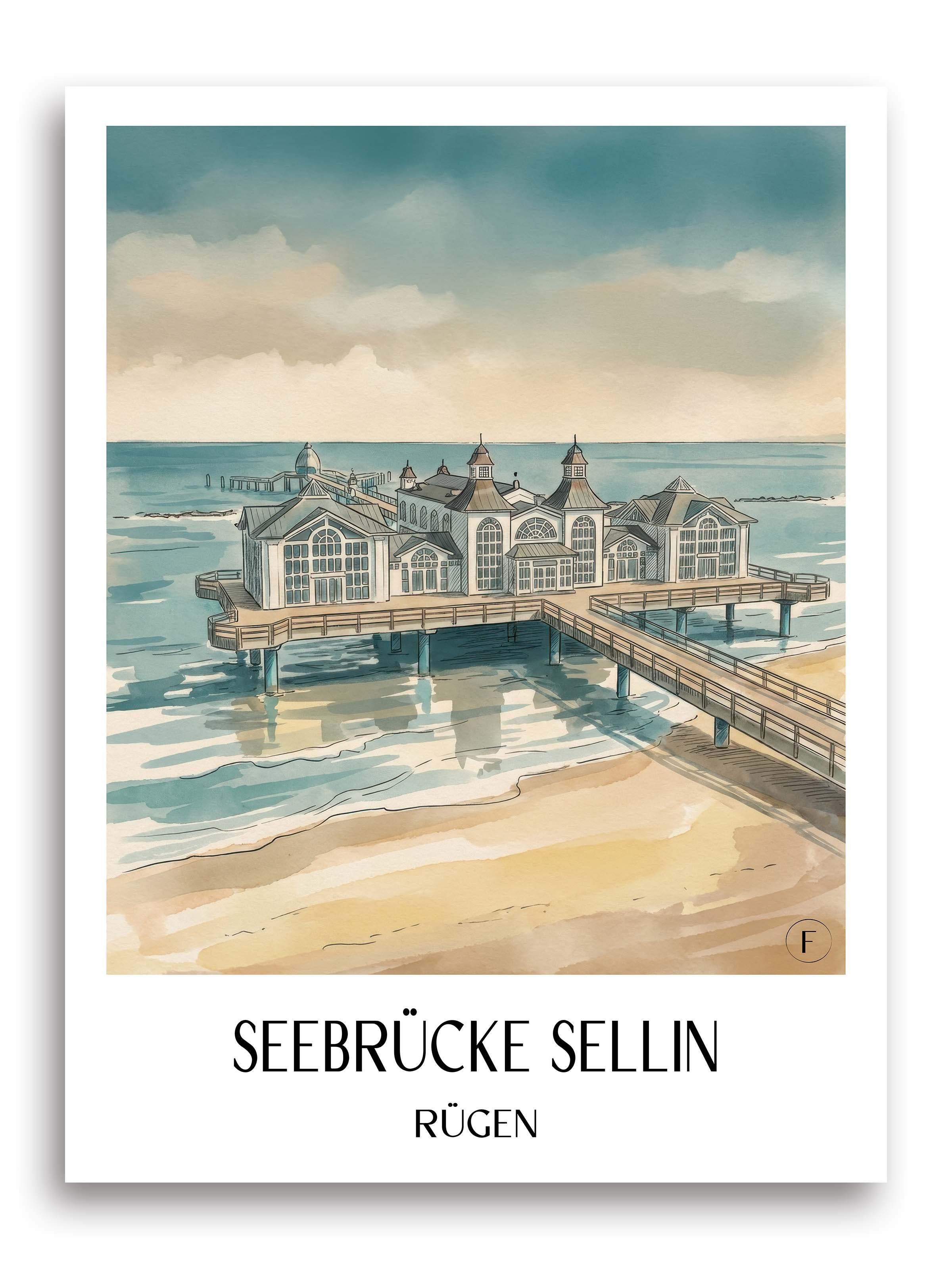 seebrücke-sellin-rügen-deutschland-poster-aquarell