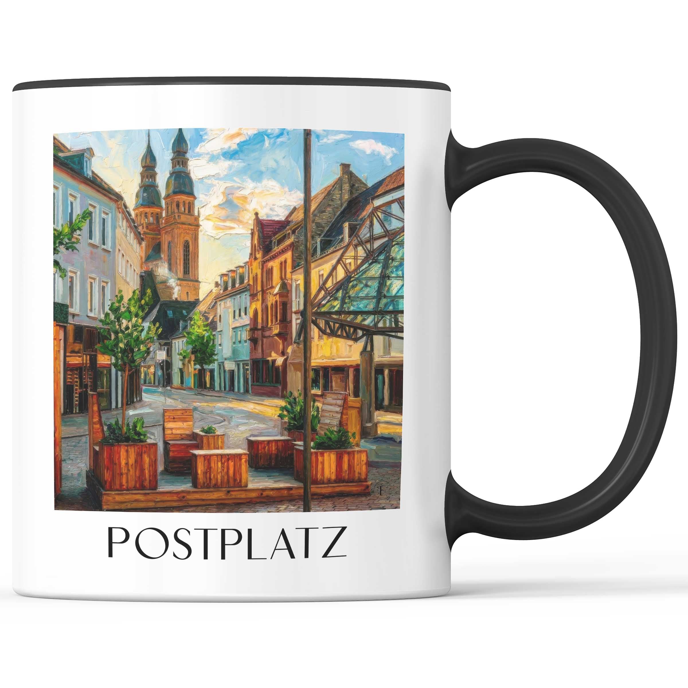 Postplatz Kaffeebecher - Speyer - Deutschland Becher - Kaffeetasse im Ölgemälde Stil - favplace