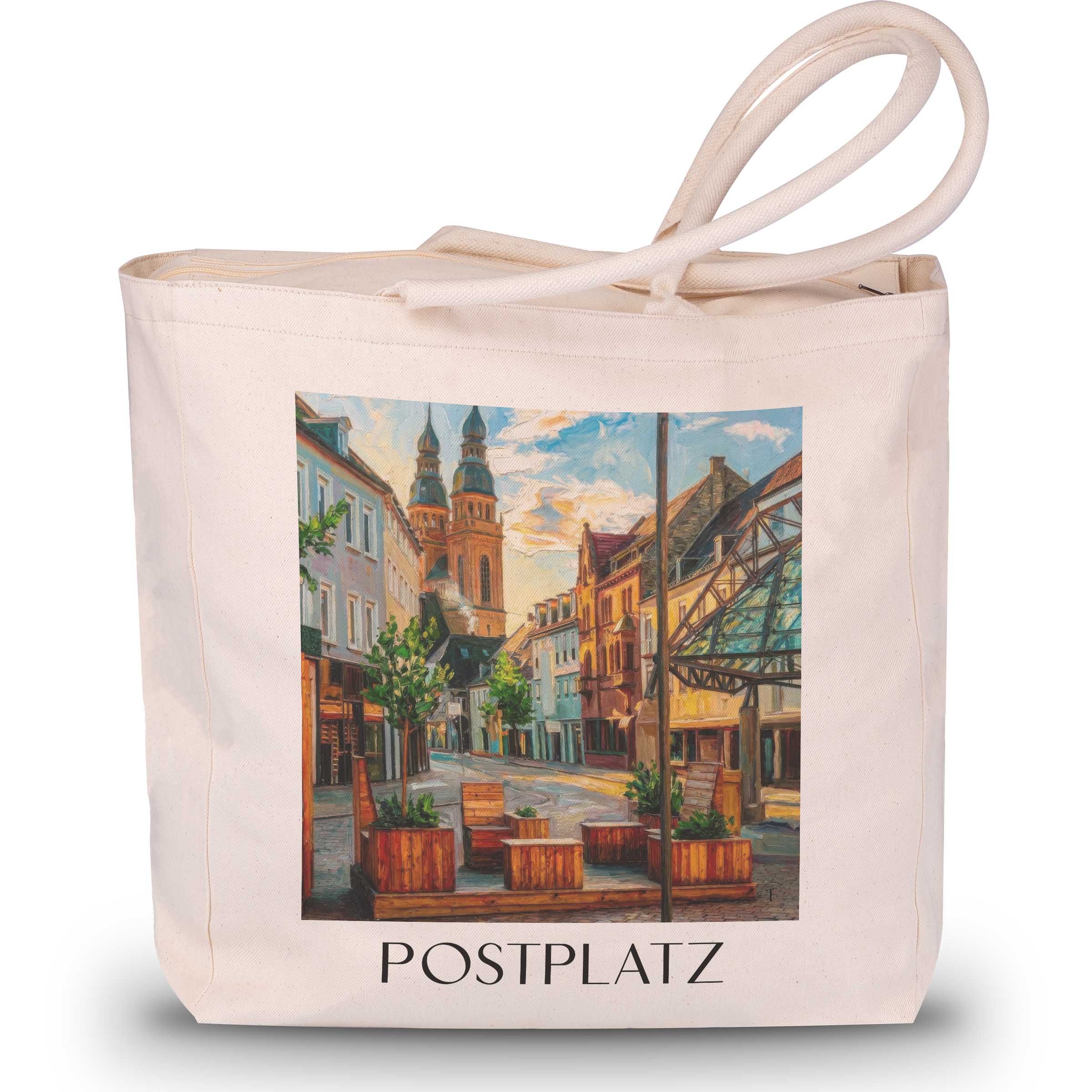 postplatz-speyer-deutschland-einkaufstasche-oil-painting-oelgemaelde