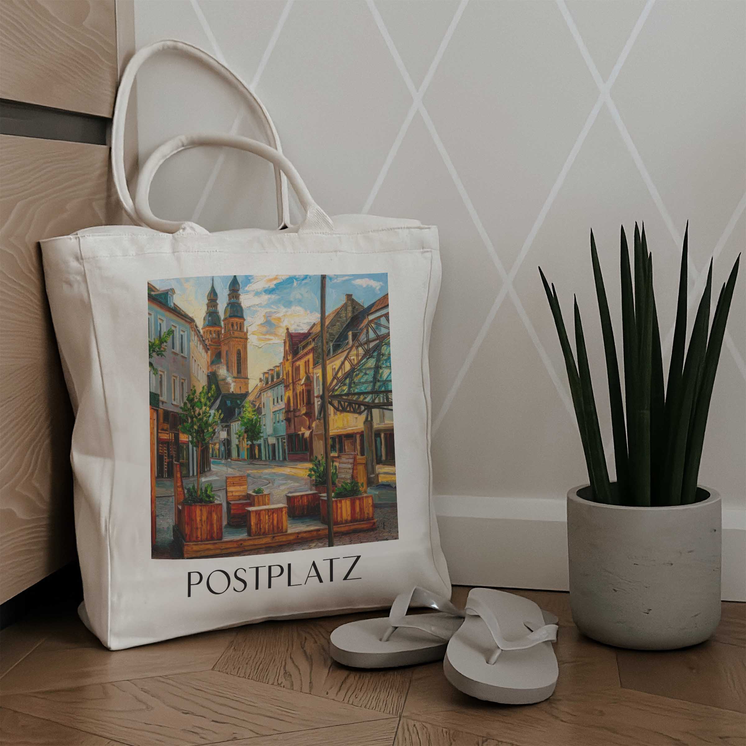 postplatz-speyer-deutschland-einkaufstasche-oil-painting-oelgemaelde