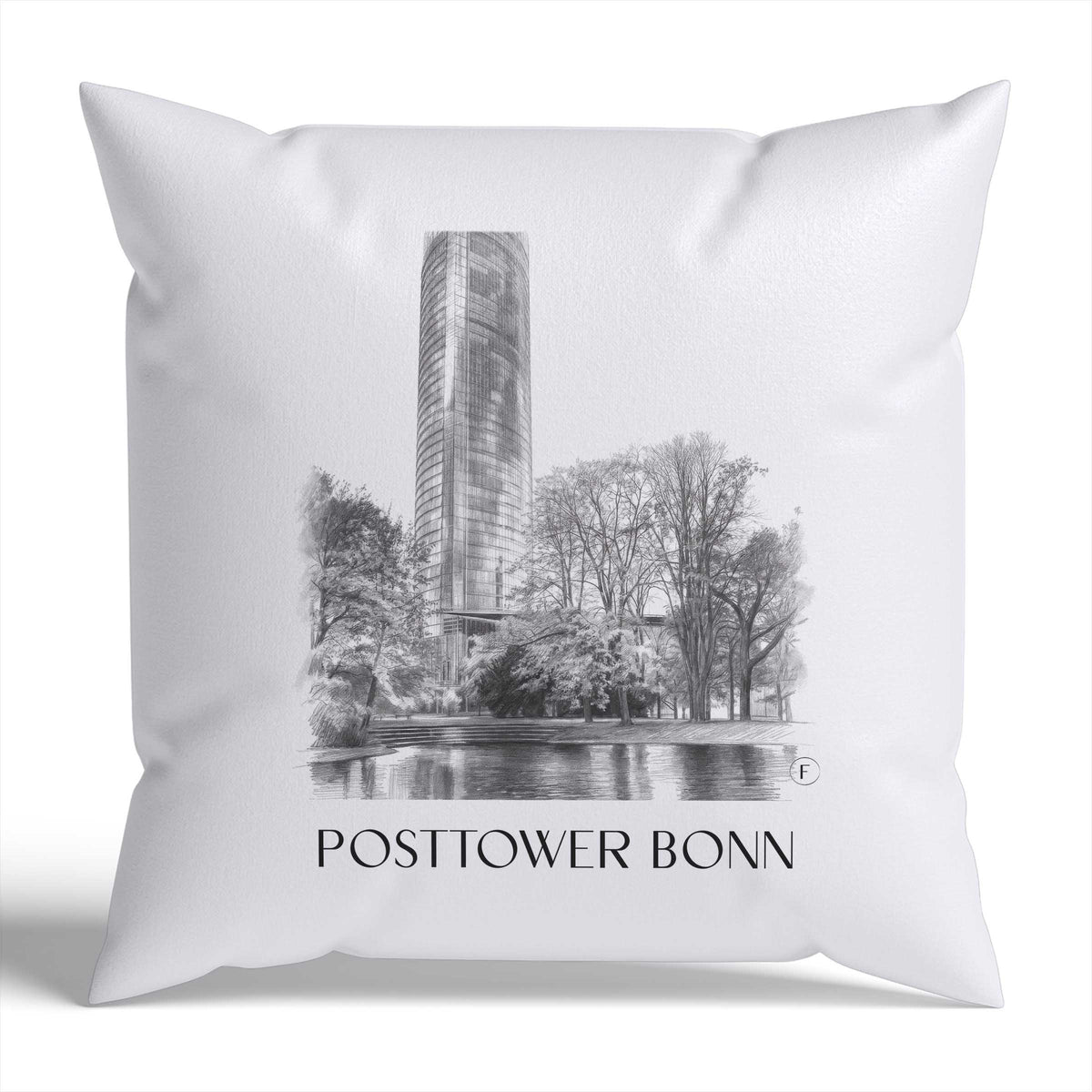 posttower-bonn-deutschland-kissenbezug-bleistift-zeichnung-drawing