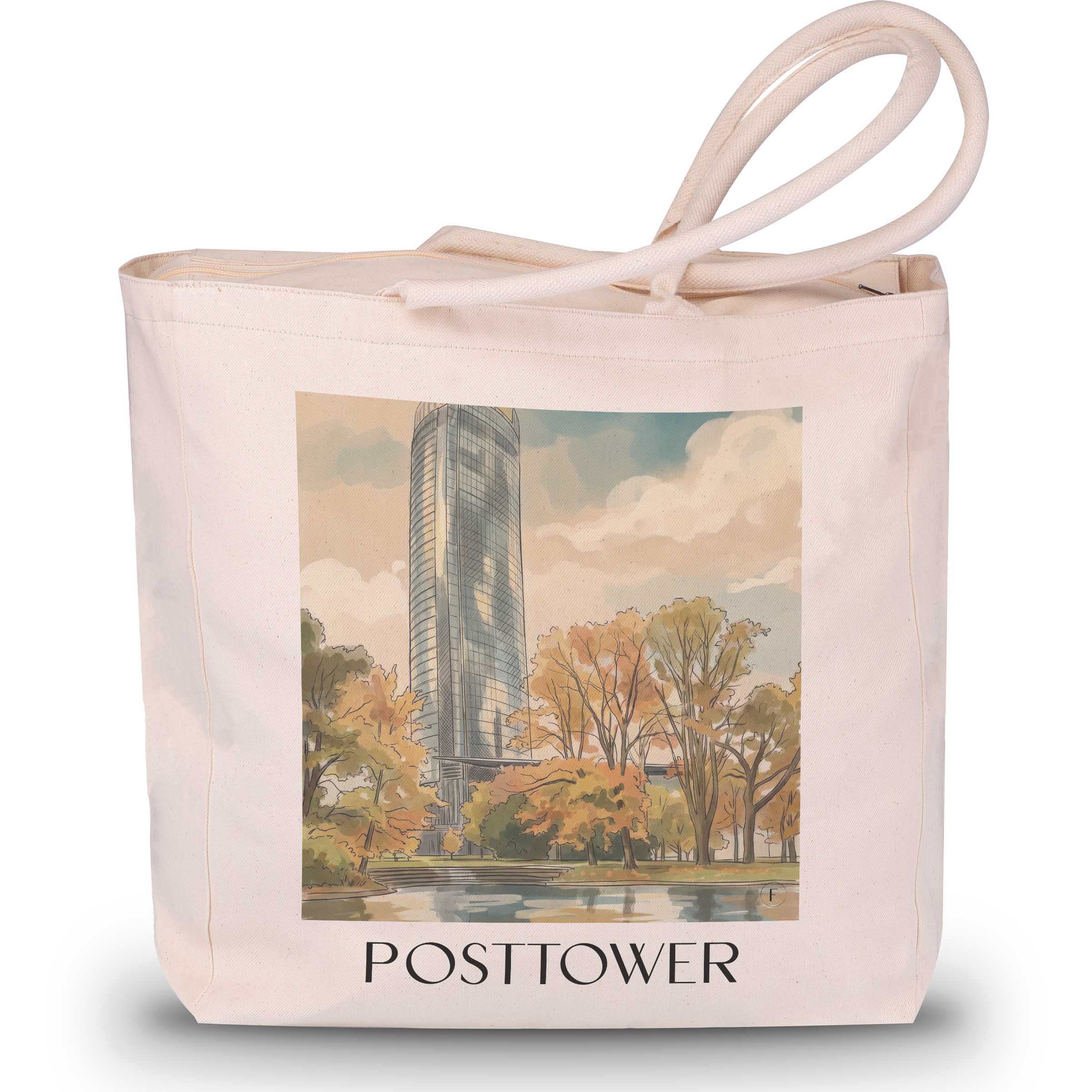 posttower-bonn-deutschland-einkaufstasche-aquarell