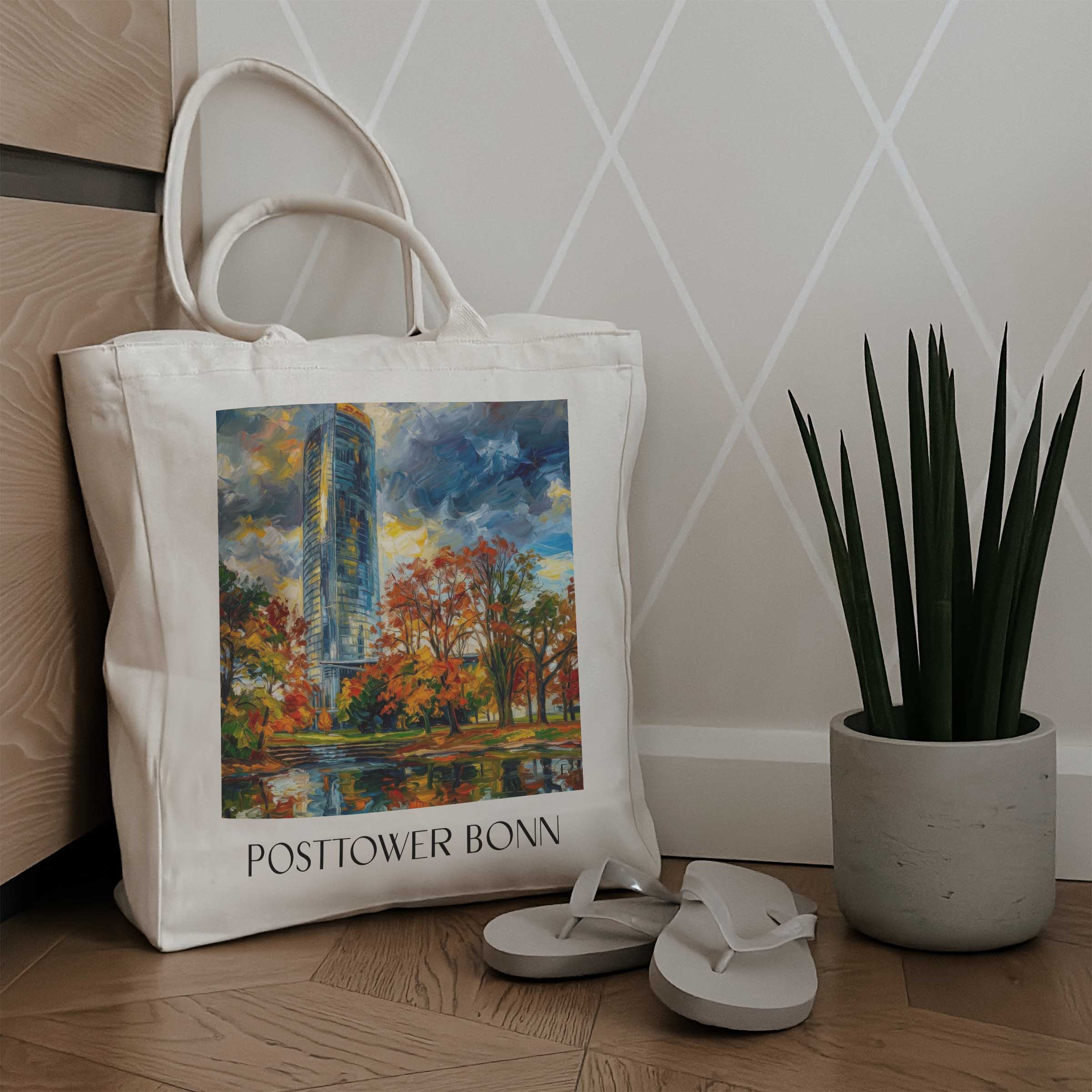 posttower-bonn-deutschland-einkaufstasche-oil-painting-oelgemaelde