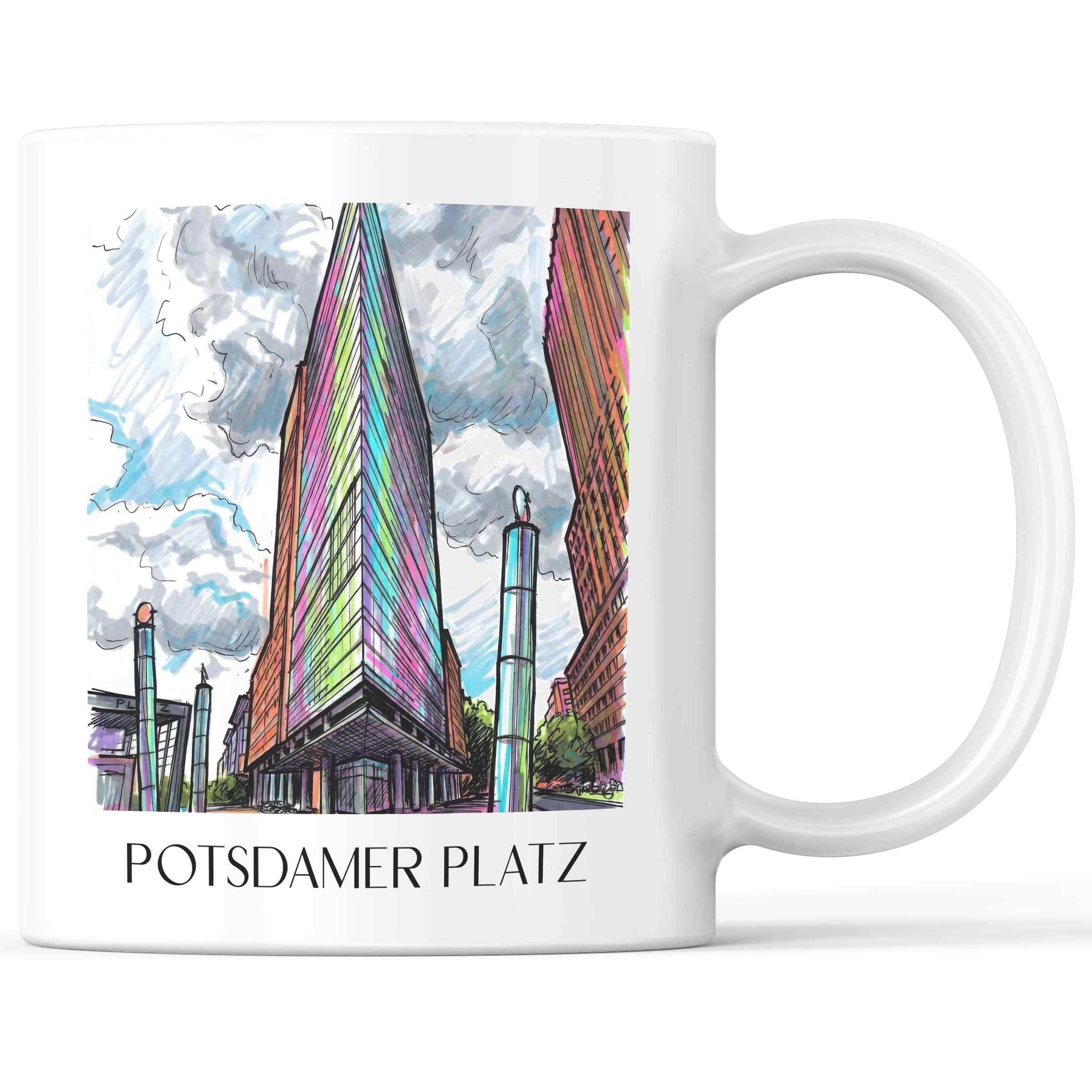 Potsdamer Platz Kaffeebecher - Berlin - Deutschland Becher - Kaffeetasse im Tag Graffiti Stil
