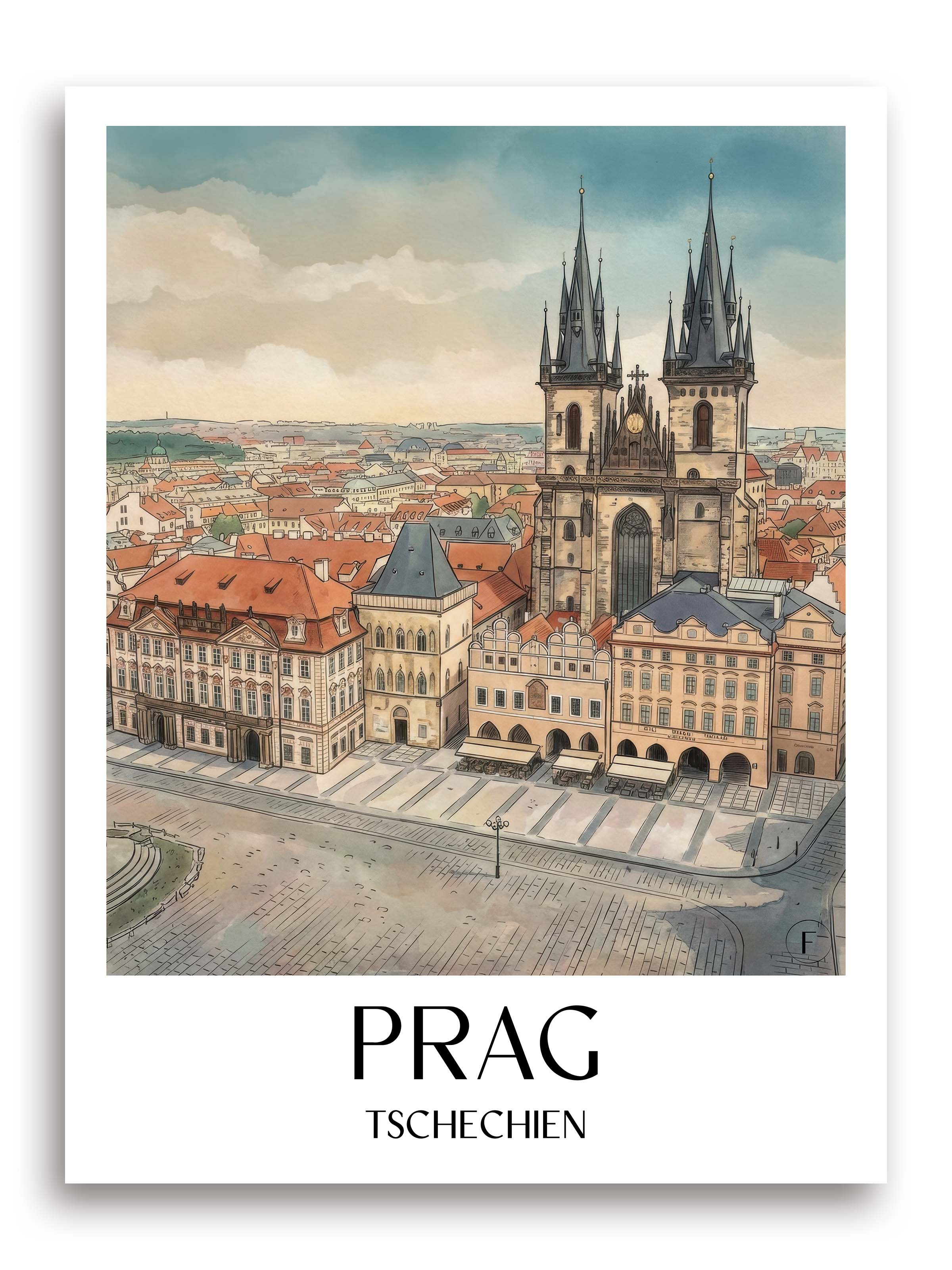 prag-tschechien-poster-aquarell